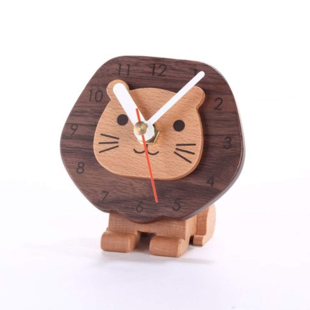 TOMYEUS Cute Lion Alarm Clock - 3.9 Inch Creative Desk Clock with LED Display, Battery Operated, Perfect for Bedroom, Office, Kids Room & Gift (Color: Blue)
