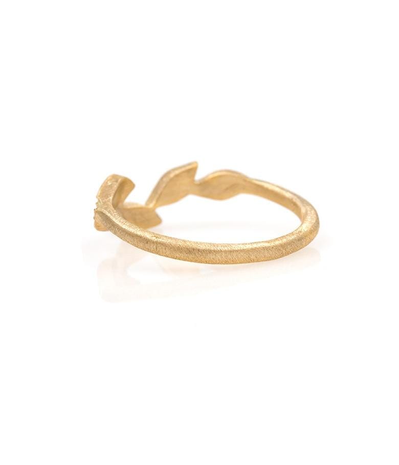 18K Gold 5 Leaf Curve Ring for Women - Elegant Nature-Inspired Jewelry Gift for Anniversary, Birthday & Special Occasions