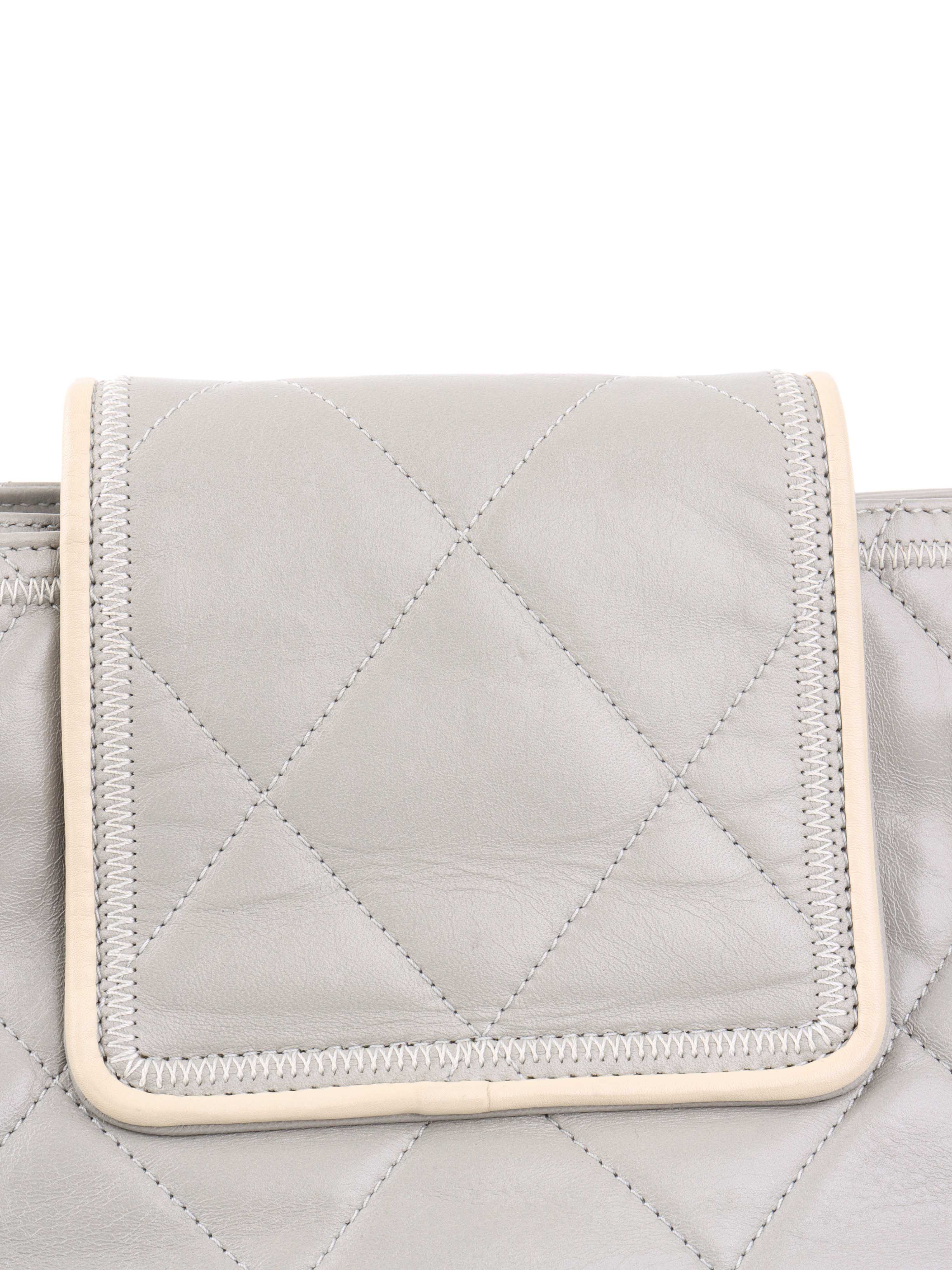 Chanel Grey Tote Bag for Women - Luxury Leather Handbag with Gold-Tone Hardware - Perfect for Work, Travel & Everyday Use