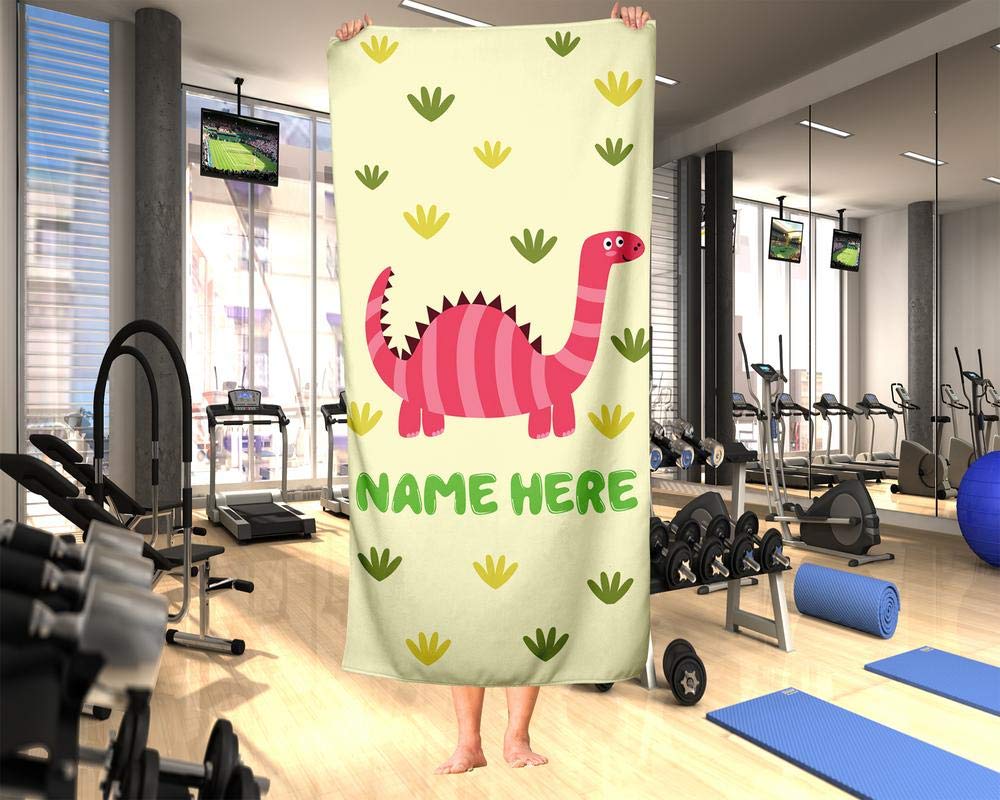 Custom Dinosaur Towels for Kids & Adults - Personalized Beach, Pool, Bath Travel Towels for Toddler, Baby, Boys & Girls - Perfect for Summer, Swimming, and Outdoor Adventures