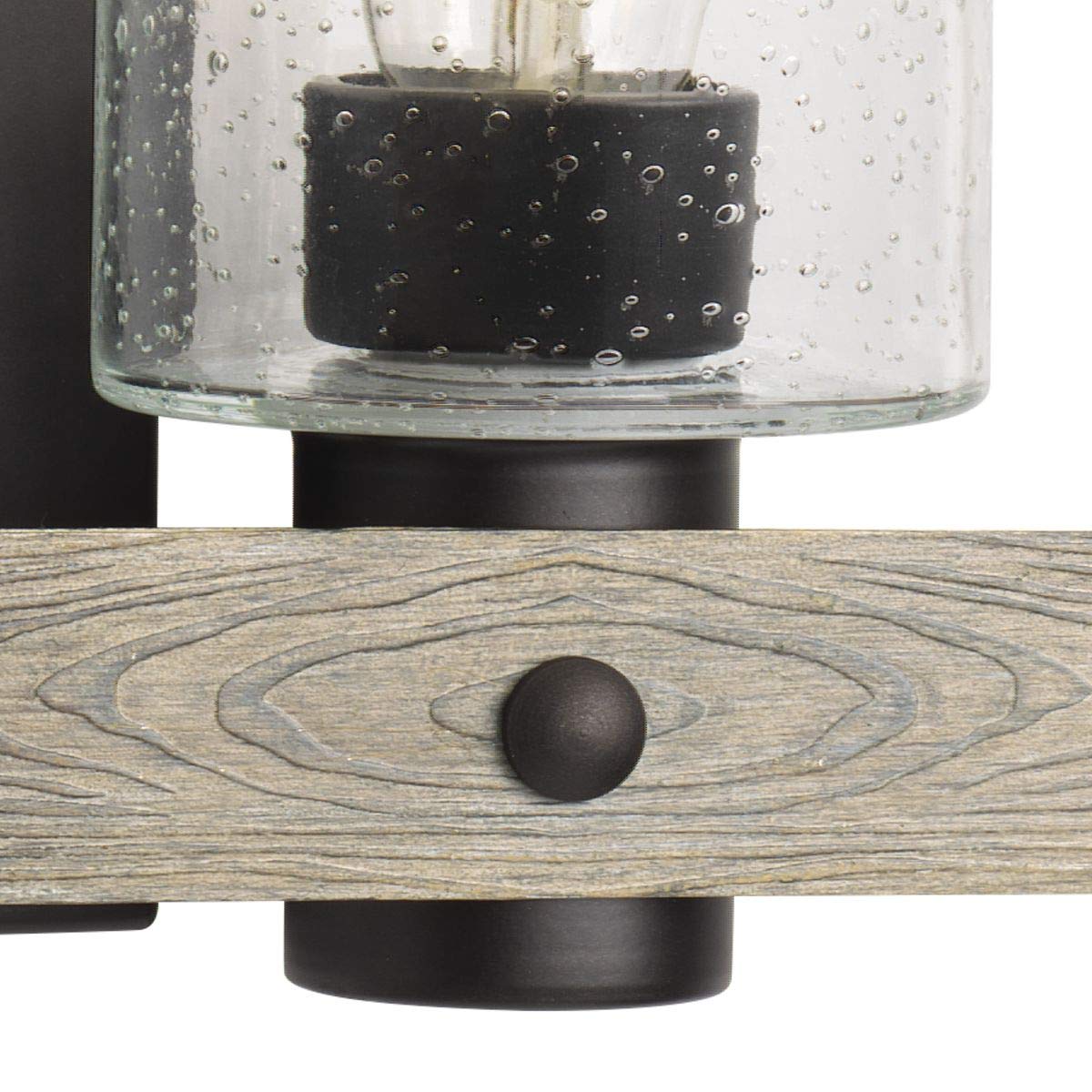 Progress Lighting Gulliver Collection 2-Light Coastal Bath Vanity Light with Clear Seeded Glass in Graphite Finish - Perfect for Beach House Bathrooms and Coastal Style Decor