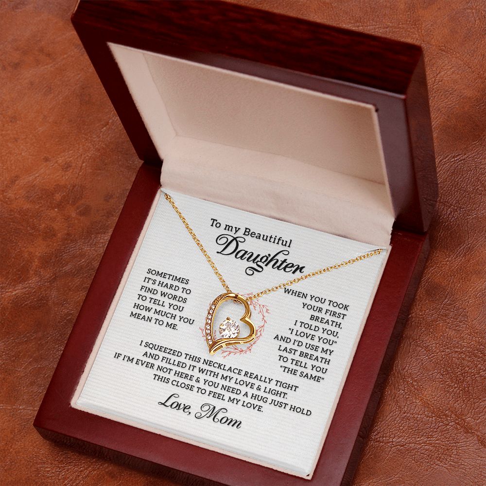 Heart Necklace for Daughter - Thoughtful Birthday & Christmas Gift from Mom - Perfect for Special Occasions & Everyday Wear