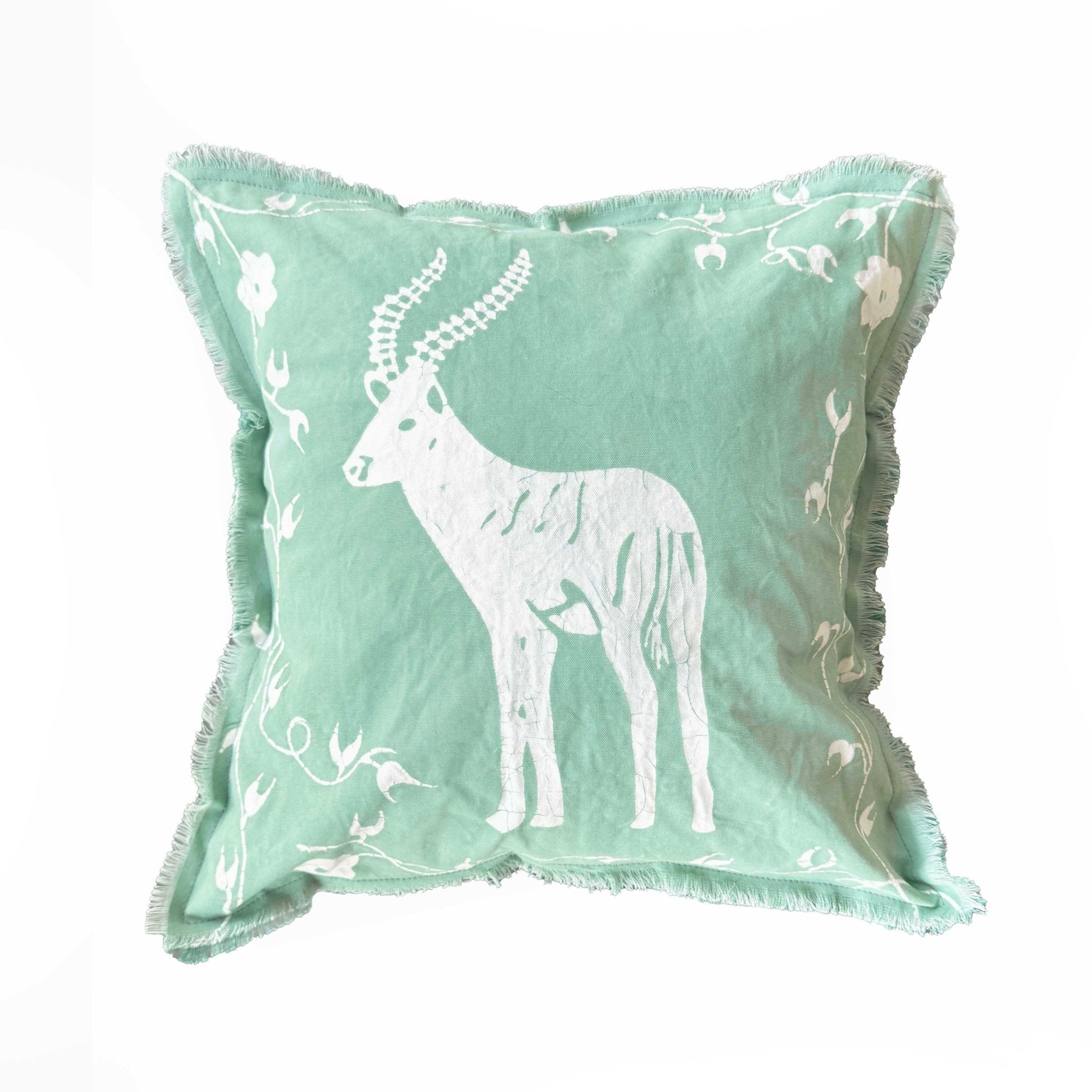 Zobisika Impala Aqua Green Cushion Cover - Soft Decorative Pillow Case for Sofa, Bed, Living Room & Home Decor