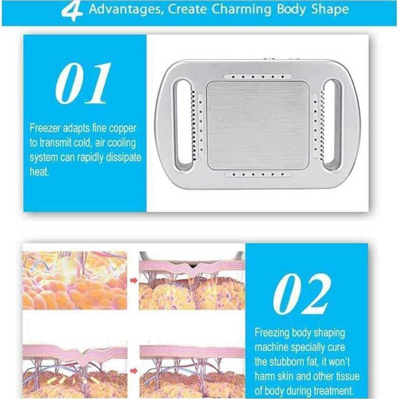 Vanenferse Portable Fat Freezing Machine for Cryolipolysis - Non-Invasive Fat Burner & Body Shaping Device for Belly, Arms, Thighs, Calves & Hips - At-Home Slimming & Beauty Treatment for Weight Loss & Body Contouring