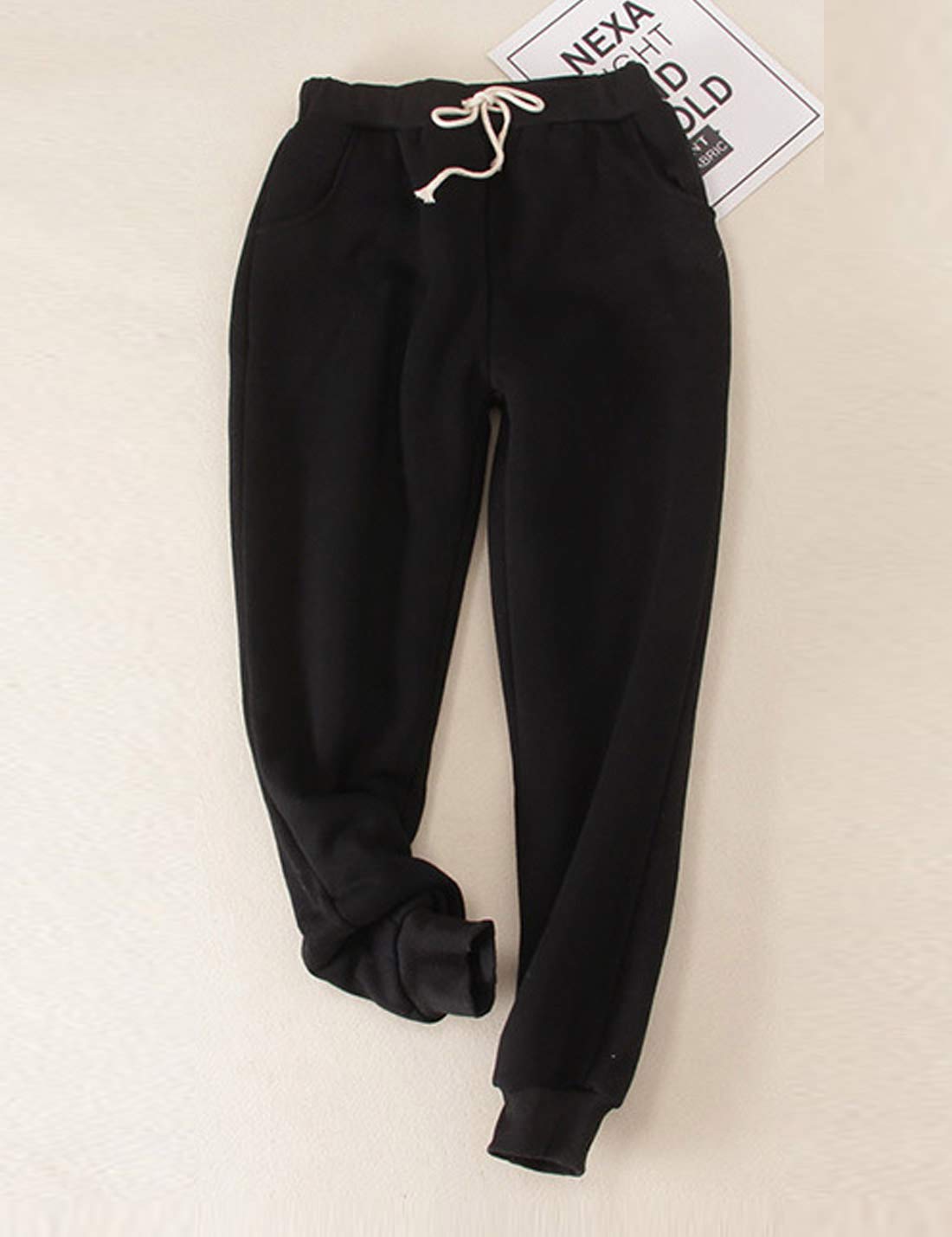 Women's Winter Warm Sherpa Lined Sweatpants - Soft Fleece Joggers with Elastic Waistband for Yoga, Running & Lounge Wear - Cozy Athletic Pants for Cold Weather & Outdoor Activities