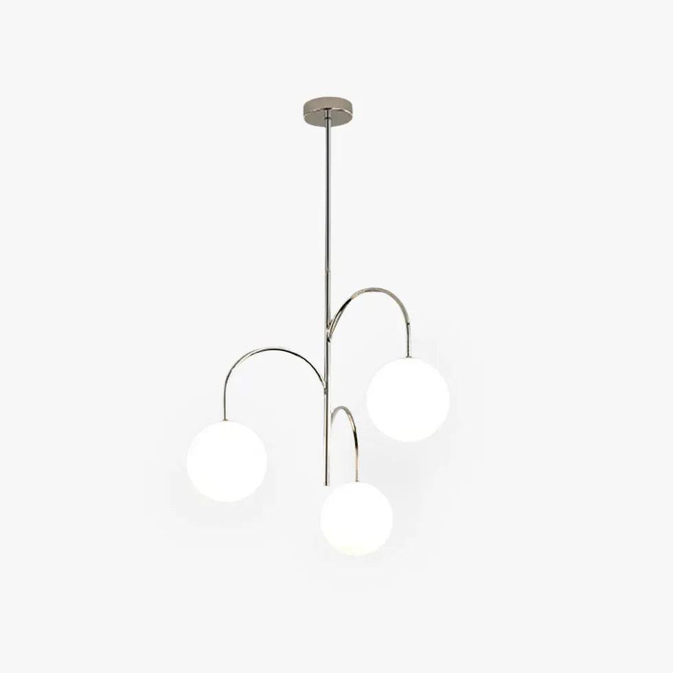 3-Head Glass Ball Minimalist Pendant Light Fixture - Modern Ceiling Lighting for Dining Room, Kitchen Island & Bedroom Decor