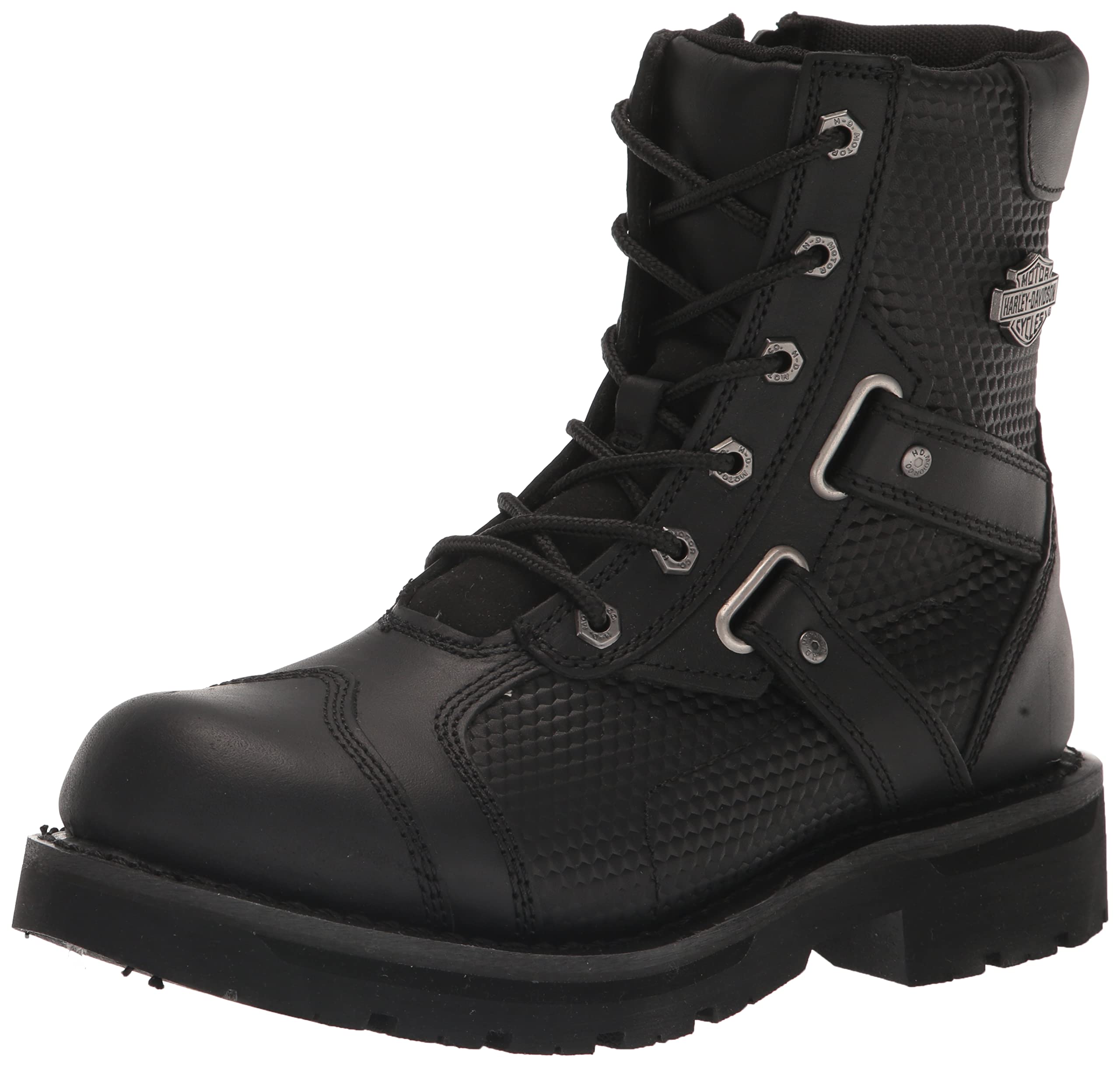 HARLEY-DAVIDSON Men's Stealth Carbon Lace Motorcycle Boots - Black, Size 8.5 - Durable Riding Boots for Cruiser & Touring Bikes - Perfect for Long Distance Motorcycle Trips & Daily Commuting