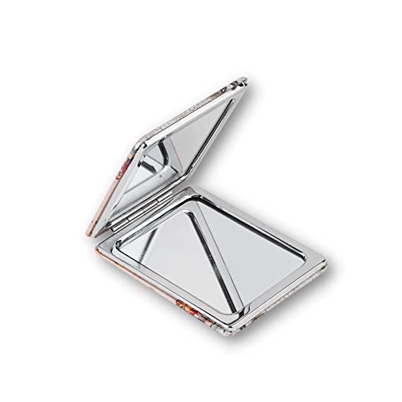 **Portable Double-Sided Compact Makeup Mirror for Women & Girls – Magnifying & Regular Vanity Mirror, Travel-Friendly Cosmetic Mirror for Purse or Pocket – Perfect for Home, Travel & Touch-Ups**