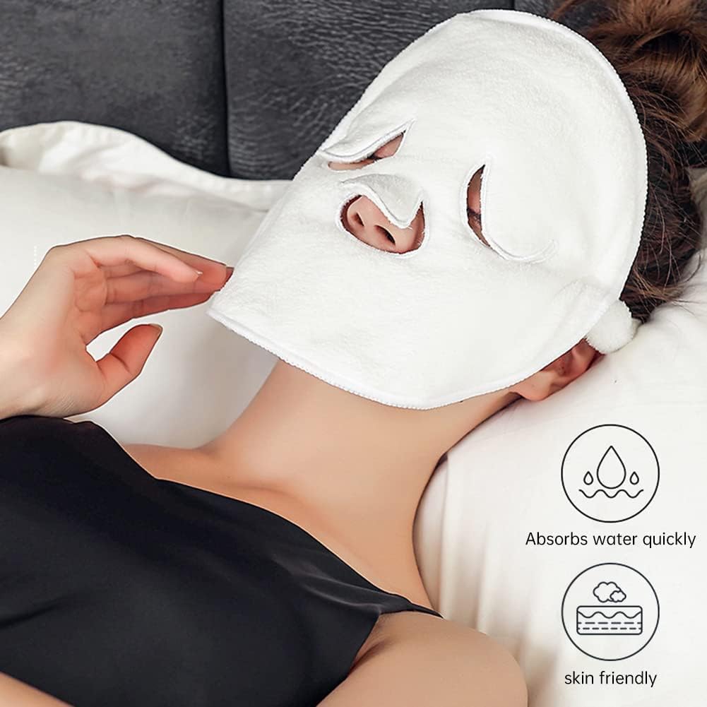 GYANSHOPPE Reusable Face Towel Mask - Hydrating & Moisturizing Skincare for Women & Girls, Cold Compress & Steaming Treatment, Absorbent Wet Compress for Spa, Travel & Daily Beauty Routine