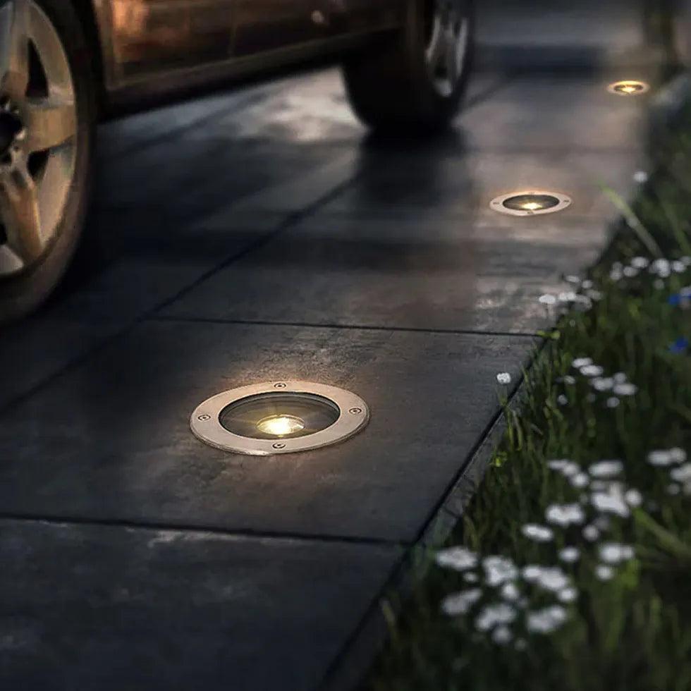 Round Ground LED Outdoor Lights - Waterproof Solar Landscape Lighting for Garden, Pathway, Yard, and Patio Decor