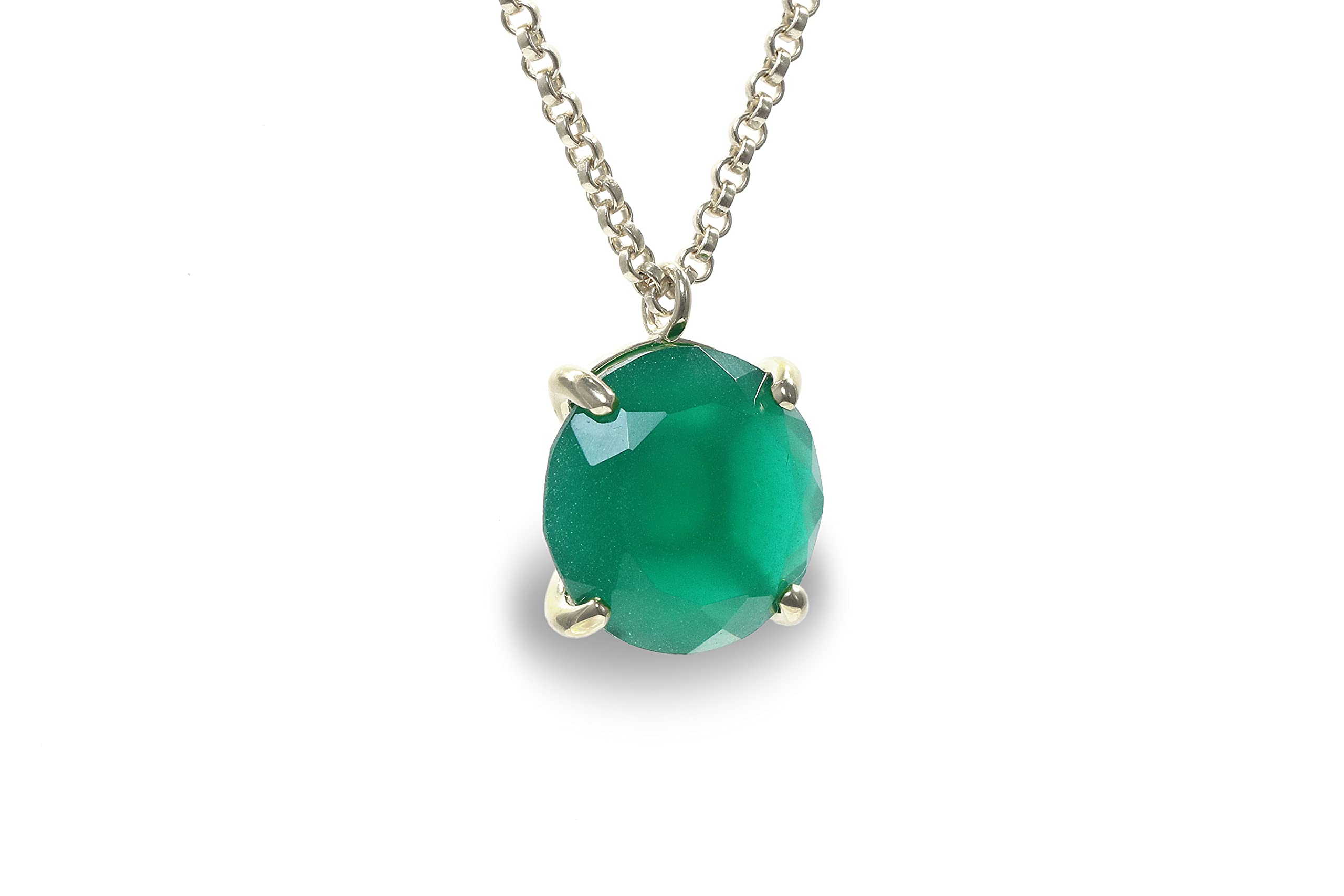 Handmade Green Onyx Statement Necklace for Women - Customizable Pendant Jewelry for Bridal, Wedding, Anniversary & Mother's Day Gifts | Birthstone Necklace for Special Occasions & Everyday Elegance