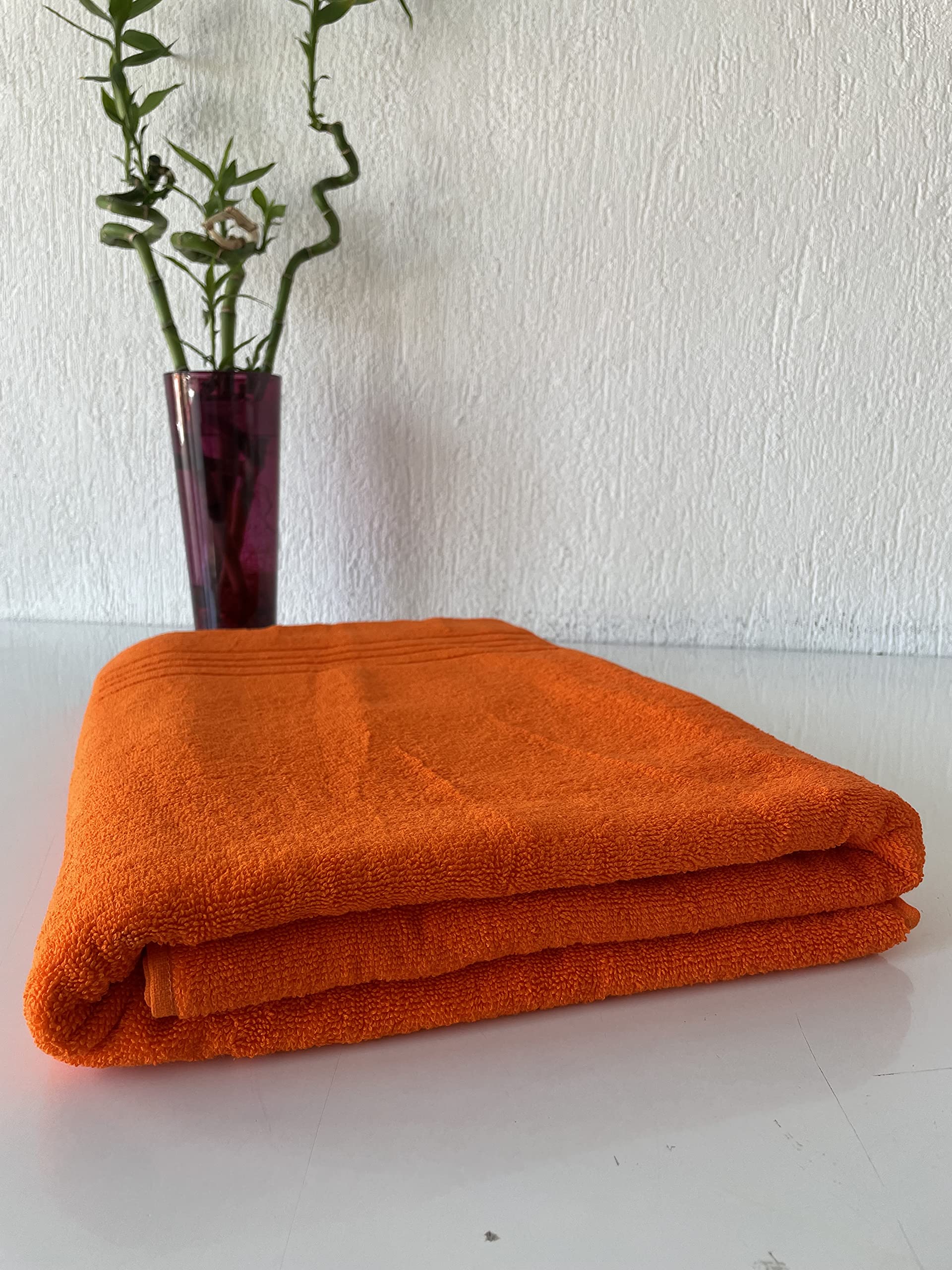 Premium Extra Large Bath Towels 40x80 Inches - 100% Cotton Turkish Bath Sheets, Ultra Soft & Highly Absorbent, Heavy Weight 1000g (4-Pack, Orange) - Perfect for Spa, Beach, Gym & Luxury Bathrooms