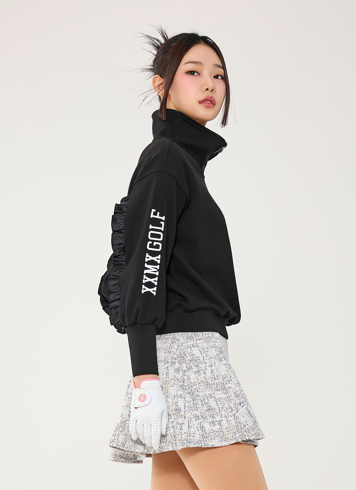 Women's Ruffle Sleeves Half Zip Up Anorak Jacket - Stylish Casual Outerwear for Spring & Fall | Perfect for Outdoor Activities, Travel & Daily Wear