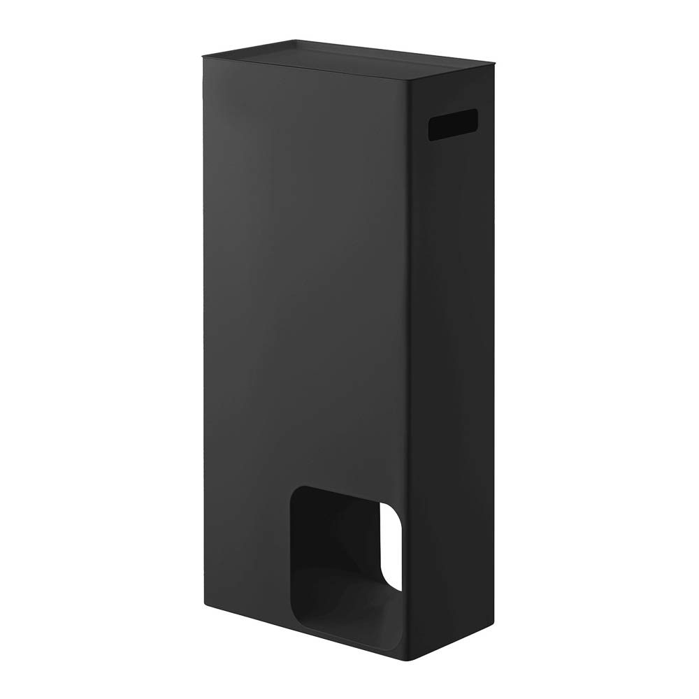YAMAZAKI Black Toilet Paper Holder Stand - Space Saving Bathroom Organizer for Toilet Paper Storage, Perfect for Small Bathrooms and Powder Rooms