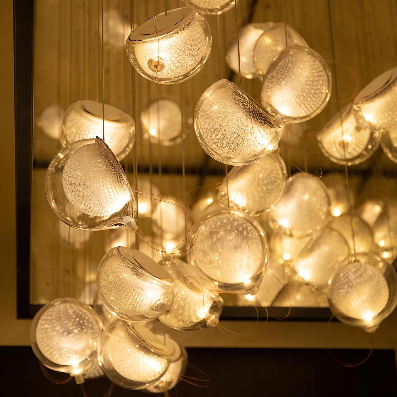 Modern Crystal Mesh Glass Chandelier - Elegant Ceiling Light Fixture for Dining Room, Living Room & Bedroom Decor | Energy Efficient LED Lighting | Easy Installation