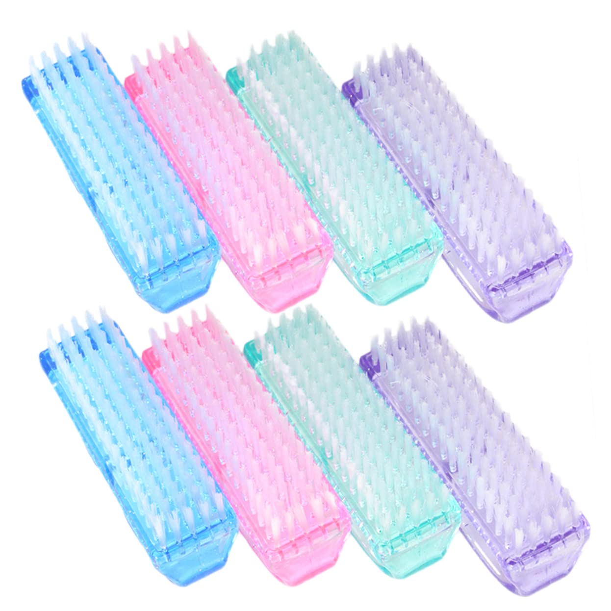 FRCOLOR 8pcs Nail Clean Up Brush Set - Professional Horn & Translucent Nail Cleaning Brushes for Manicure, Cuticle Care & Nail Art - Perfect for Salon, Home Use & DIY Nail Designs