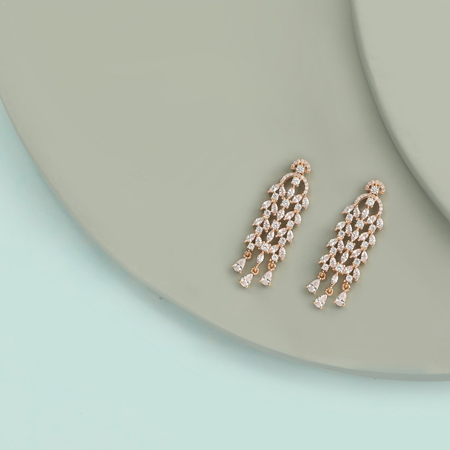 Eileen Chandelier CZ Earrings for Women - Sparkling Cubic Zirconia Drop Earrings - Perfect for Parties, Weddings & Evening Events