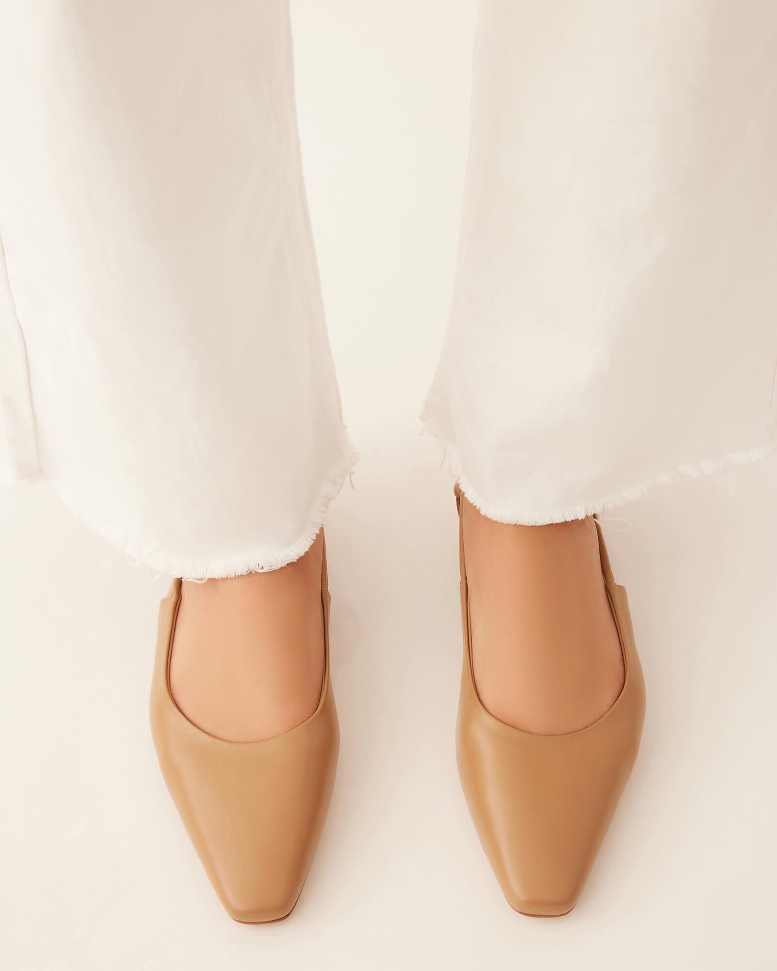 Larissa Women's Tan Leather Flats - Comfortable Dress Shoes for Work, Office & Casual Outfits