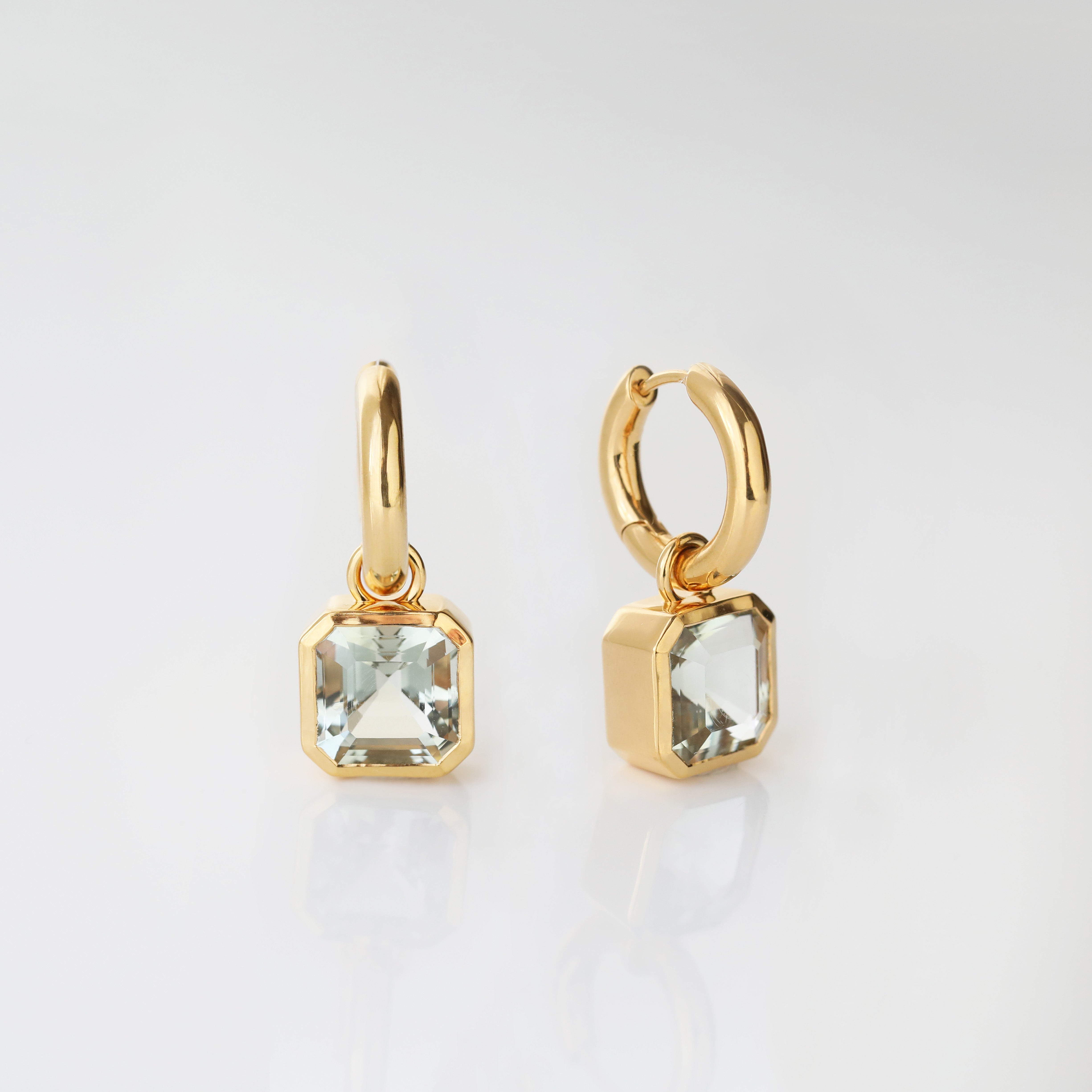 Green Amethyst Drop Hoop Earrings for Women - Dainty Bohemian Jewelry for Everyday Wear & Special Occasions