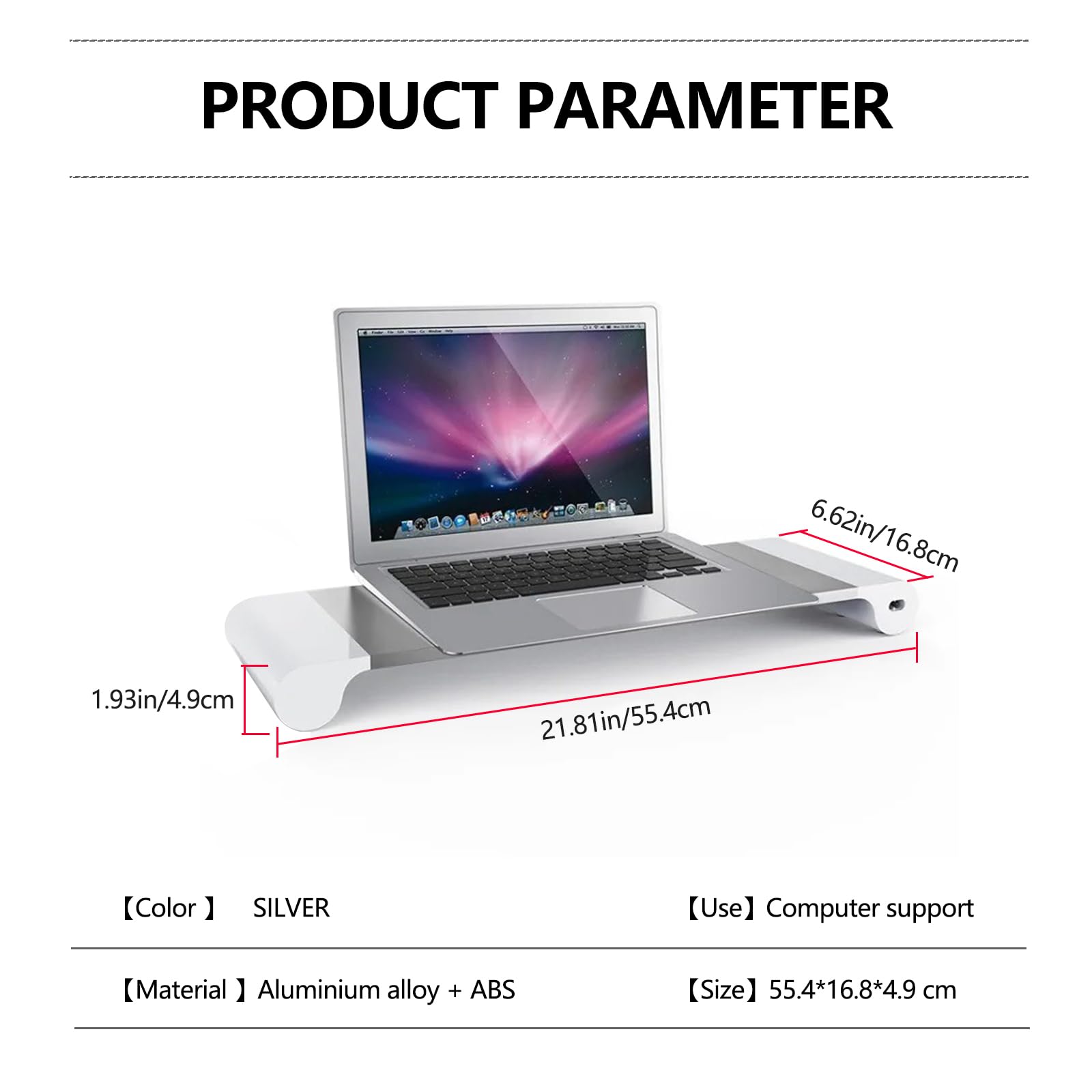 Portable Monitor Stand Riser with USB Charging - Adjustable Laptop & Desktop Computer Stand, TV Desk Organizer for Home Office & Gaming Setup