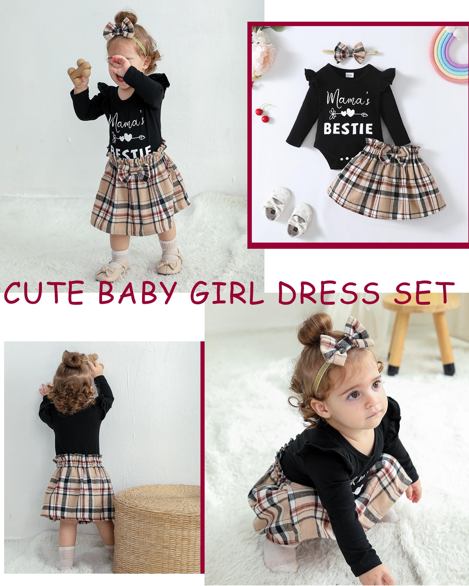 Sunny Piggy Newborn Baby Girl Outfit - Cute Ruffle Romper & Skirt Set for Toddlers & Infants | Perfect for Photoshoots, Parties & Special Occasions