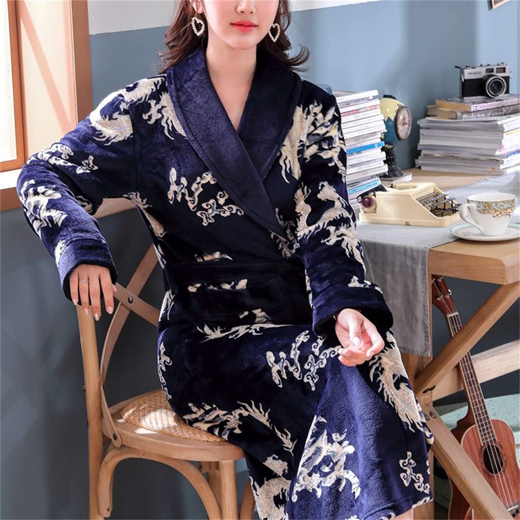 Women's Flannel Long Robe - Soft Warm Winter Bathrobe for Ladies, Thick Cozy Homewear, XL Size, Walnut Color - Perfect for Lounging, Spa Days & Cold Weather Comfort