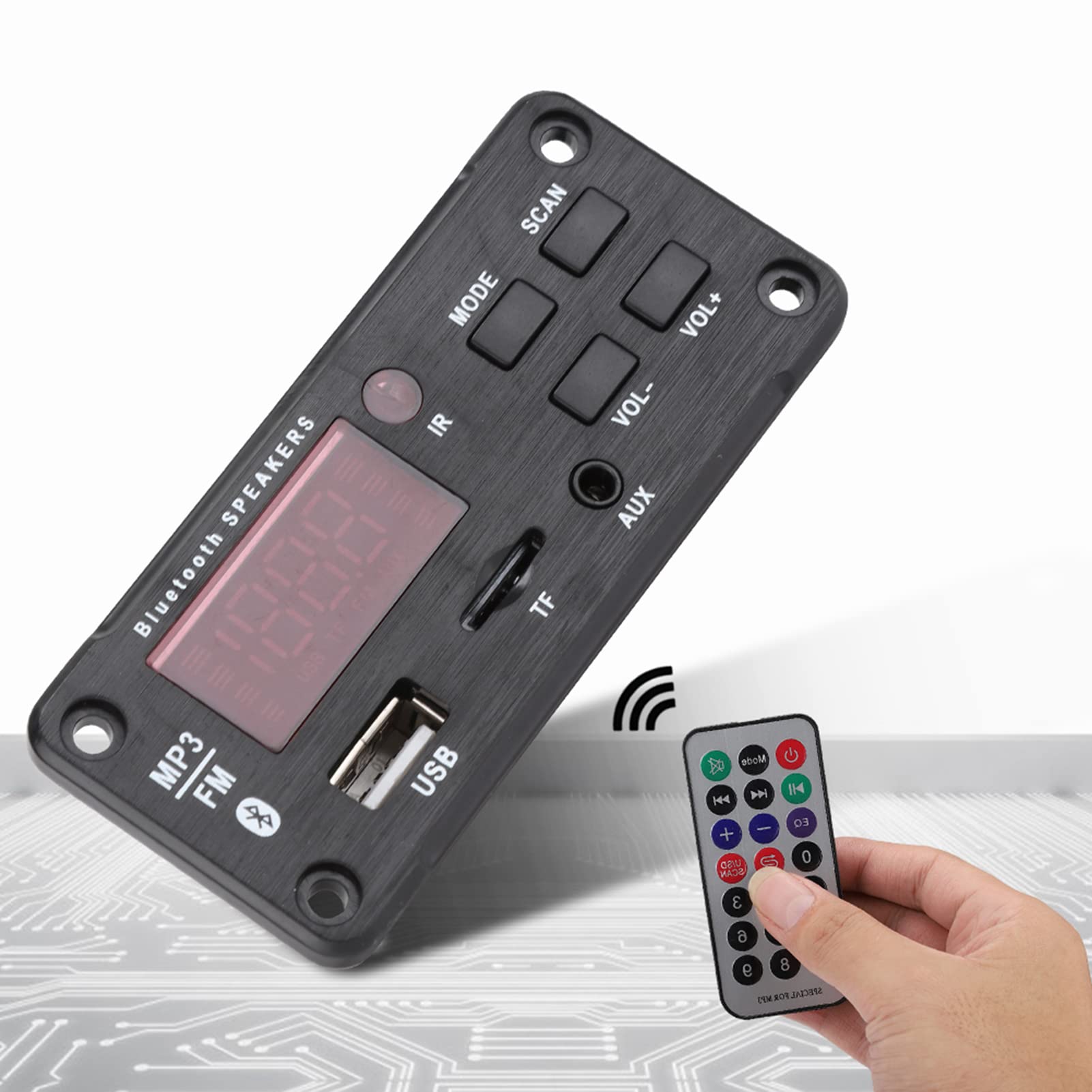 Dual Decoding Bluetooth 5.0 Car Speaker Module with Color Screen Display - USB/TF Card Support, FM Radio, Remote Control - Perfect for Car Audio Upgrade & Hands-Free Calling