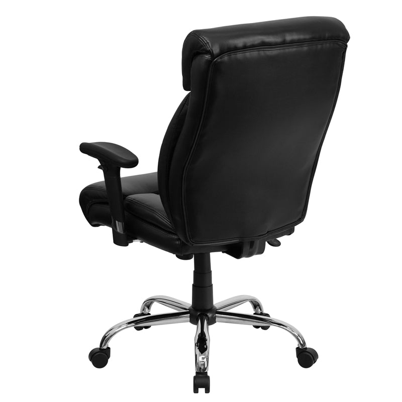 FLASH HERCULES Series Big & Tall 400 lb. Capacity Black Fabric Executive Ergonomic Office Chair with Chrome Base - Perfect for Home Office, Gaming, and Heavy-Duty Workspaces