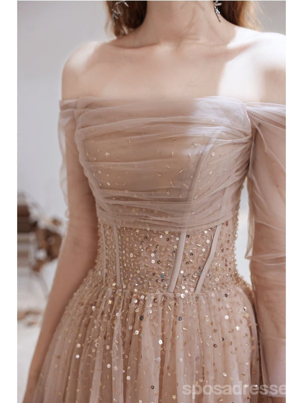 Elegant A-Line Off Shoulder Long Prom Dresses for Women - Formal Evening Party Gowns for Homecoming, Wedding, Ball & Special Occasions - Style 12763