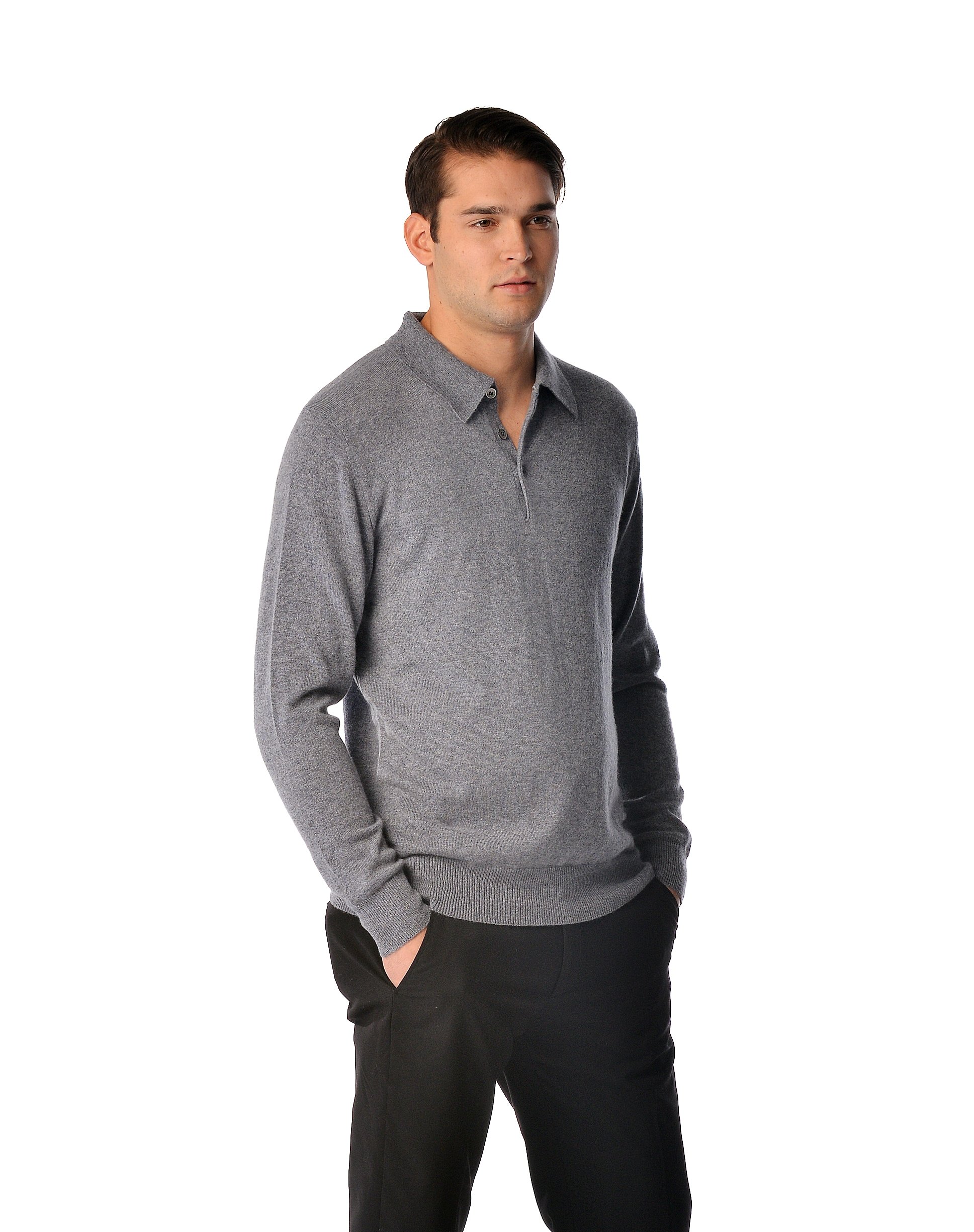 100% Pure Cashmere Men's Polo Neck Sweater - Soft, Warm & Lightweight Long Sleeve Pullover for Casual Wear & Office Outfits | Perfect for Fall & Winter Seasons