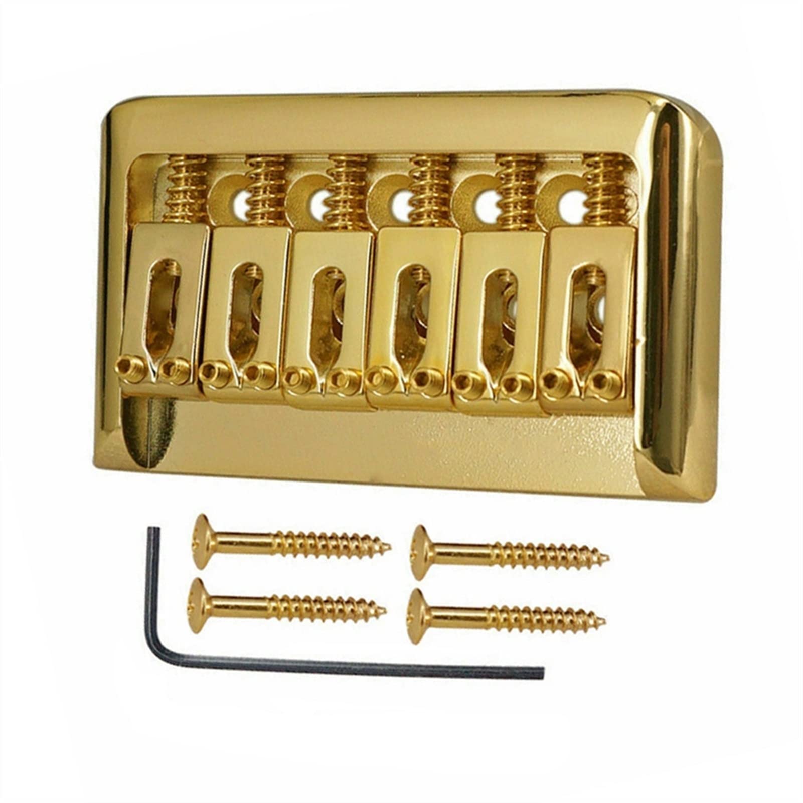 Hardtail Bridge Saddle for 6-String Electric Guitar - Non-Tremolo Replacement Part for ST/TL Models (Gold) - Perfect for Guitar Repair, Upgrades & Custom Builds