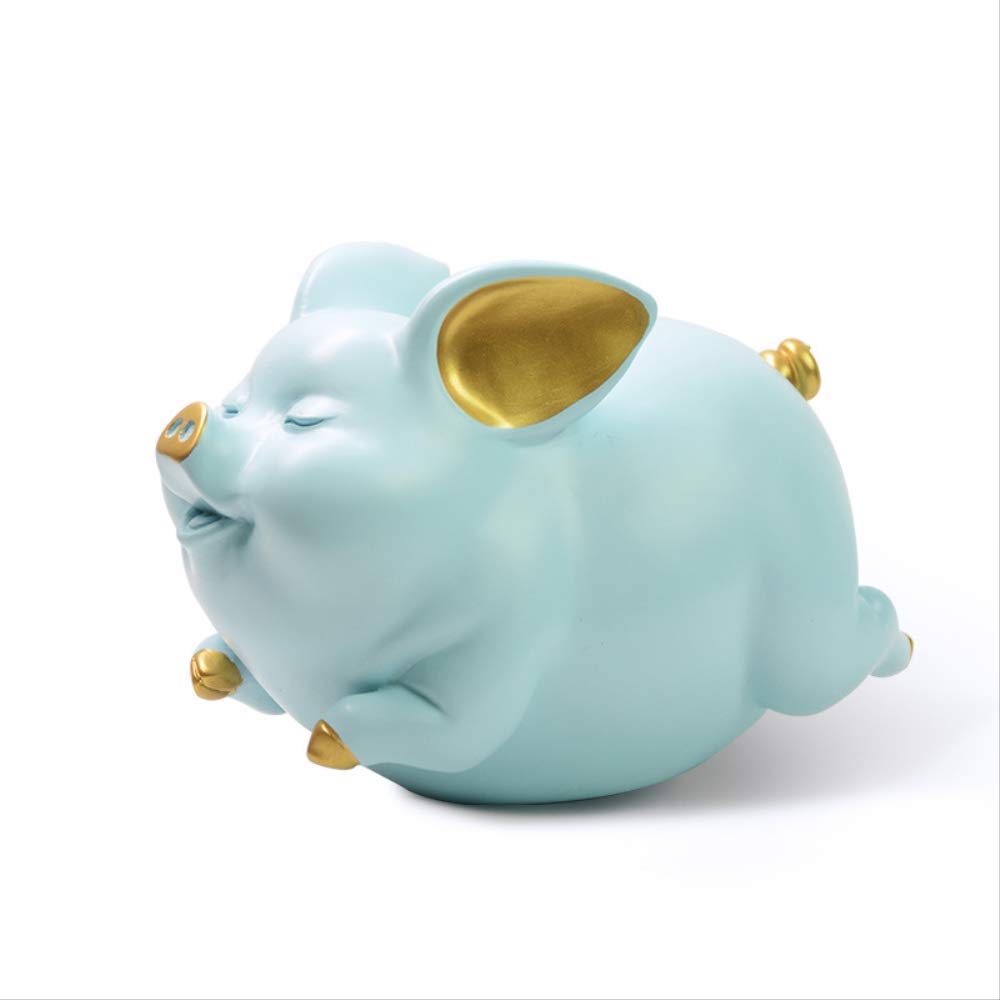 Golden Pig Figurine - Nordic Style Lucky Piggy Bank & Zodiac Fortune Home Decor for Girls | Perfect for Birthday Gifts, Room Decor & Feng Shui Accessories