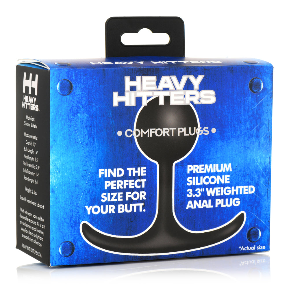 Heavy Hitters Weighted Round Comfort Anal Plug - Small Size for Beginners, Smooth Silicone Butt Plug for Men & Women - Perfect for Solo Play & Couples Use