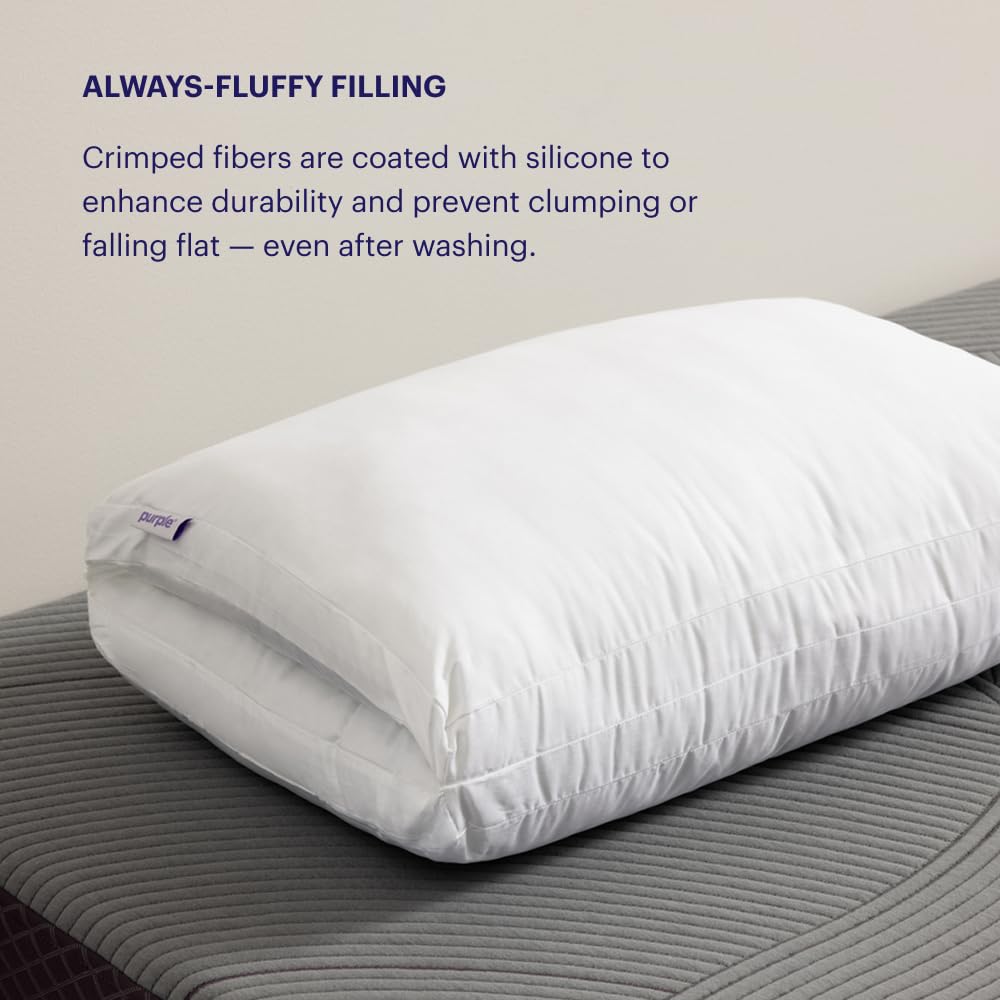 Purple TwinCloud Pillow - Adjustable Support Pillow for Soft or Firm Comfort, Ideal for Side Sleepers, White | Perfect for Neck Pain Relief & Better Sleep, Bedroom & Travel Use