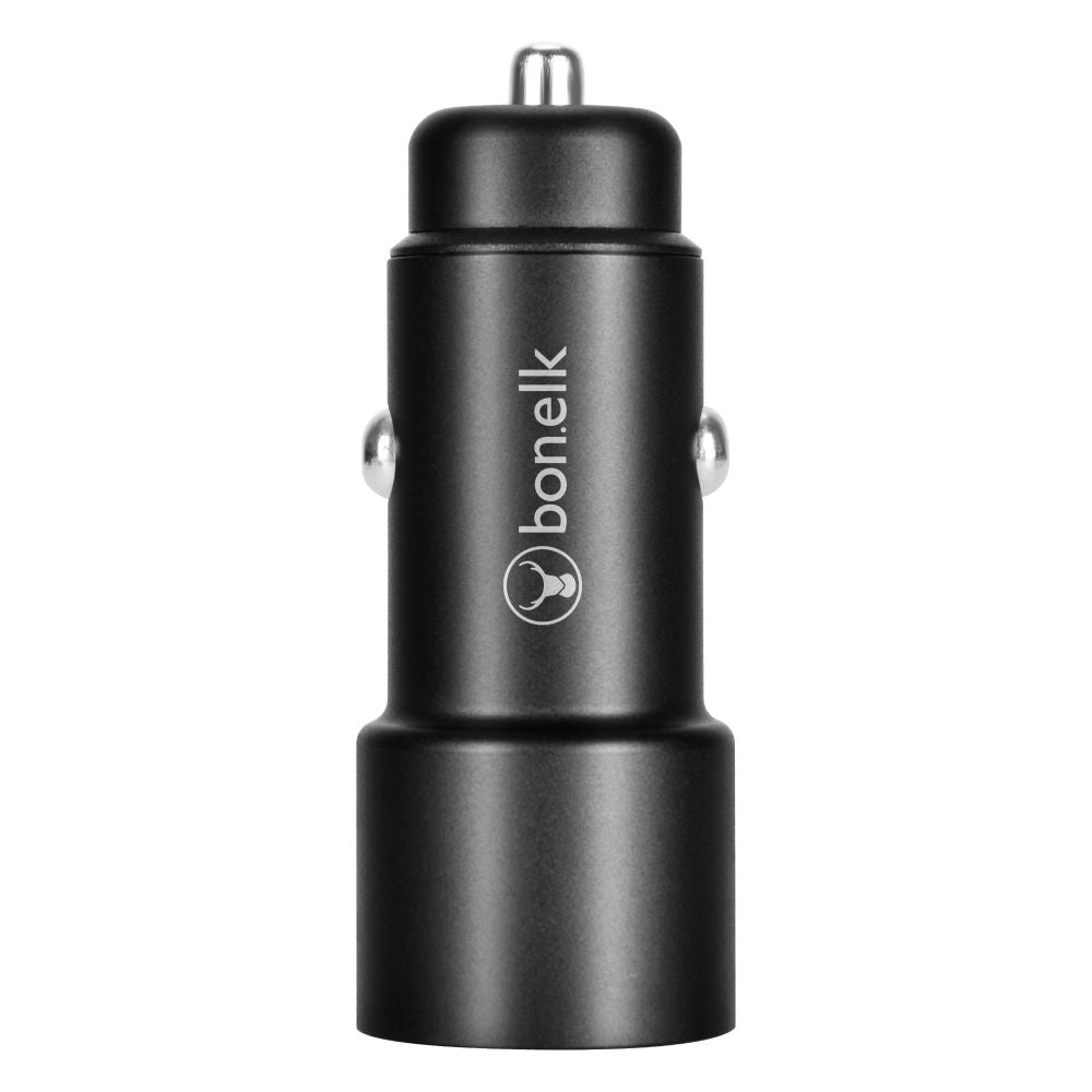 Bonelk Eco Series 38W PD Dual USB C Car Charger Fast Charging - Black | Compatible with iPhone, Samsung, iPad | Perfect for Road Trips & Daily Commute