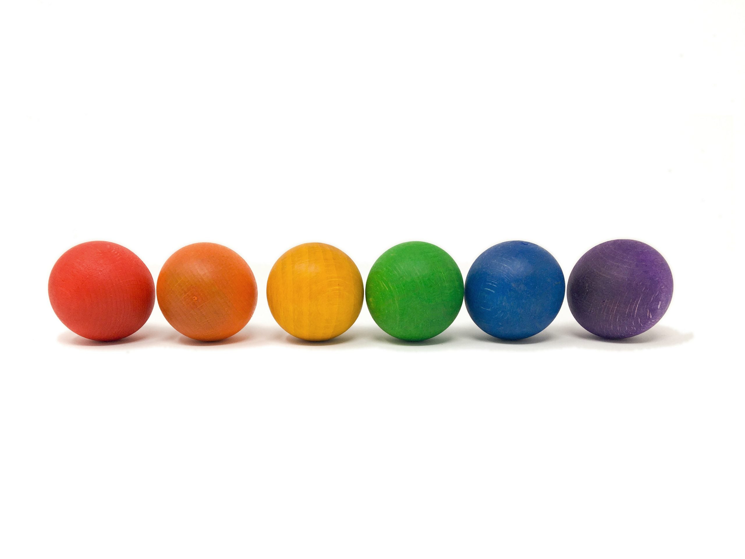 Grapat Wooden Balls Set of 6 - Natural Wooden Toy Balls for Montessori Learning, Sensory Play & Kids Educational Activities