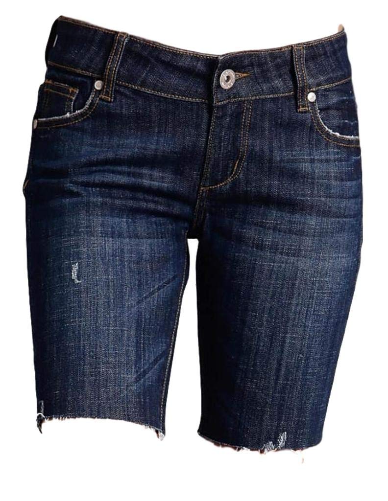 Stylish Dark Wash Denim Shorts for Women - High Waisted Distressed Denim Shorts | Perfect for Summer, Beach, Casual Outfits & Streetwear Fashion