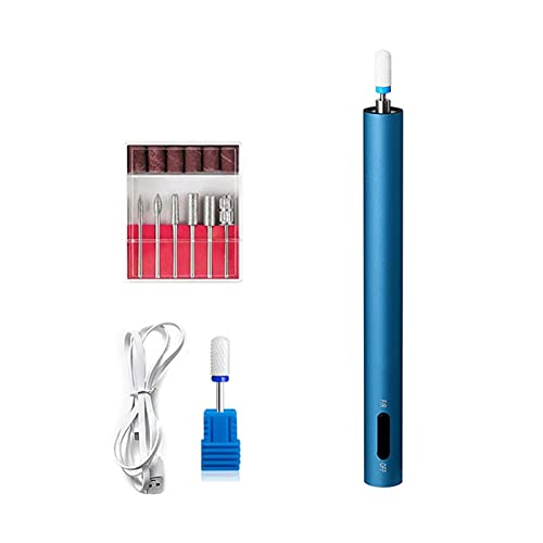 12000RPM USB Rechargeable Electric Nail Drill Machine with LED Light - Professional Manicure Tool for Gel Polish Removal & Nail Art (Blue) | Perfect for Home Salon & Professional Nail Technicians