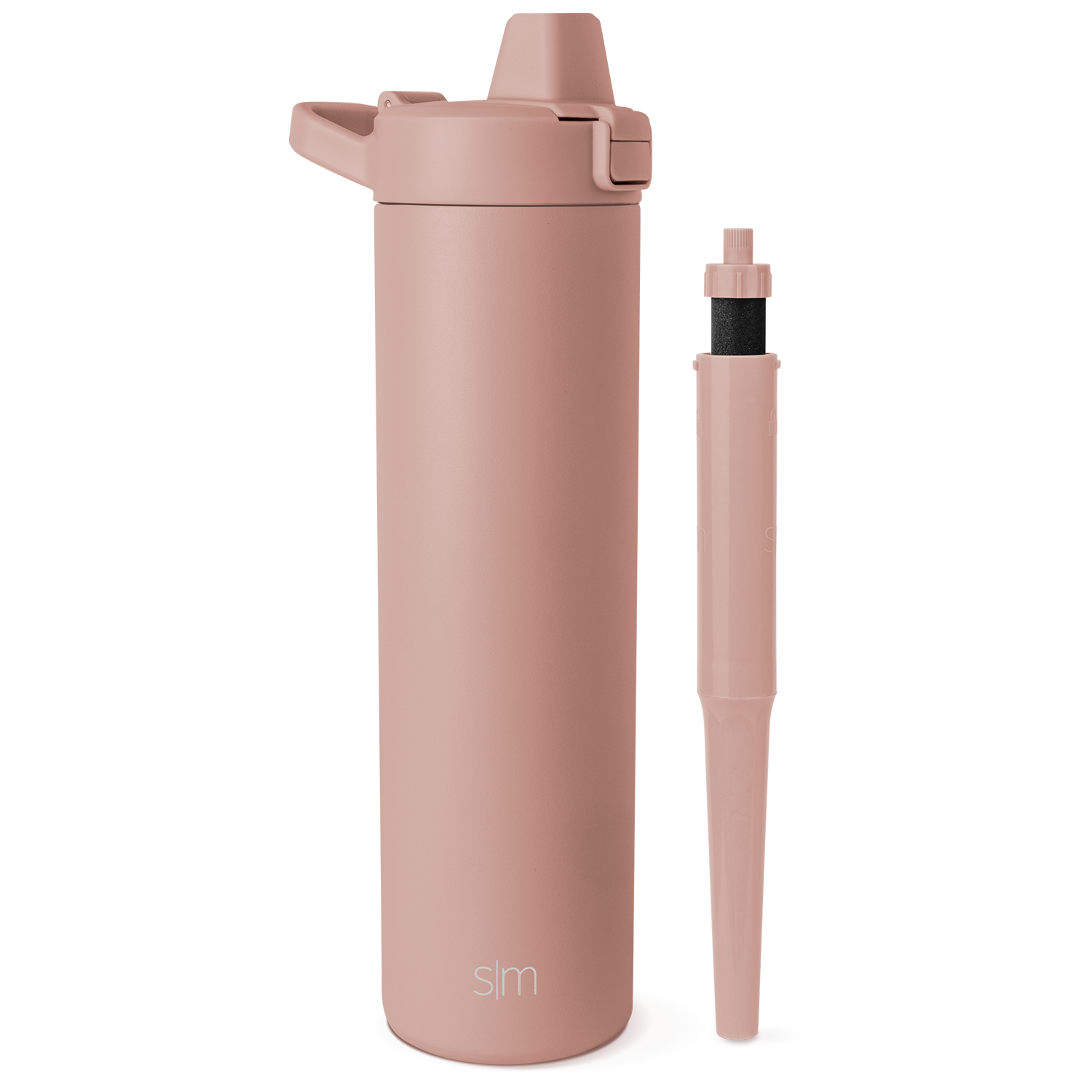 Stainless Steel Water Bottle with Flip Filter Straw Lid - Leak Proof & Eco Friendly for Gym, Hiking, Travel & Everyday Use