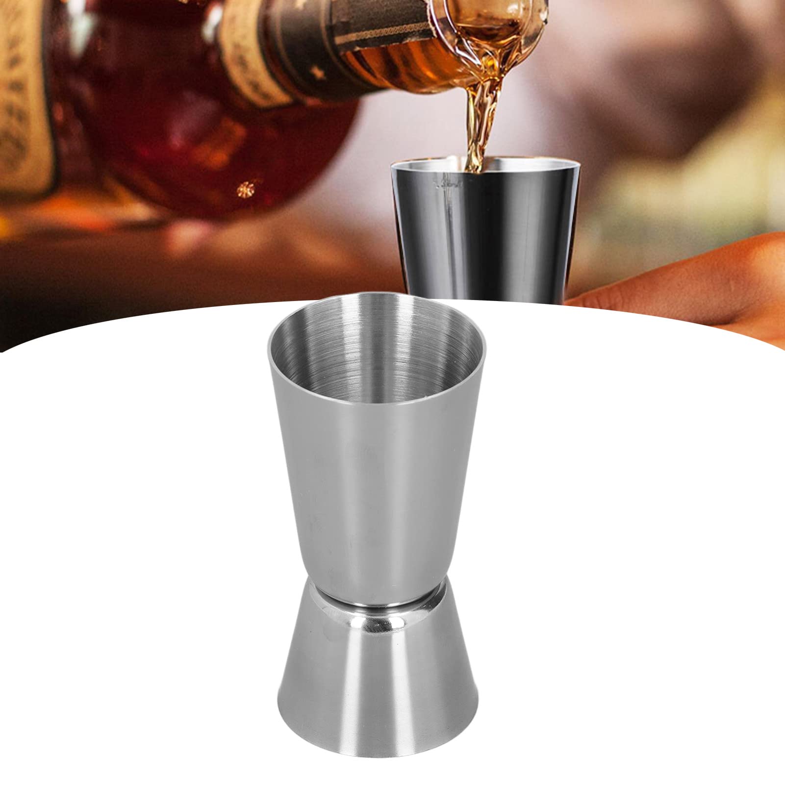 Premium Stainless Steel Double Jigger Cocktail Measuring Cup - 1.7oz & 0.85oz Bartending Tool for Mixing Drinks - Professional Barware with Thickened Design & Mirror Polish - Perfect for Home Bars, Cocktail Parties & Bartender Training