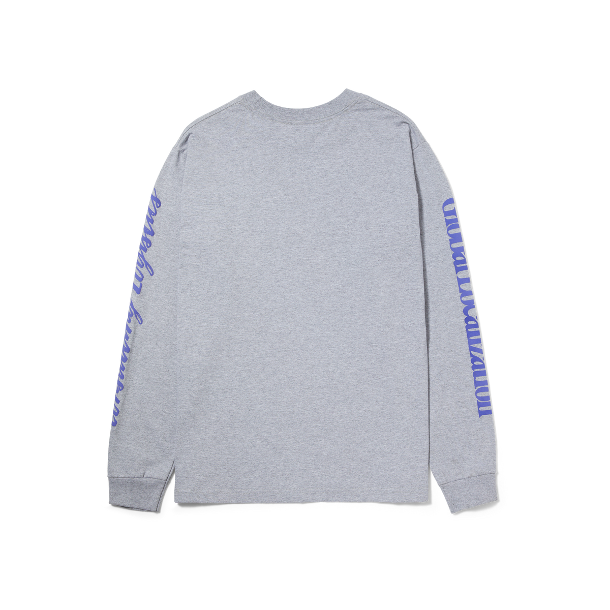 HUF Men's Long Sleeve T-Shirt - Grey Cotton Crewneck Tee for Casual Wear & Street Style