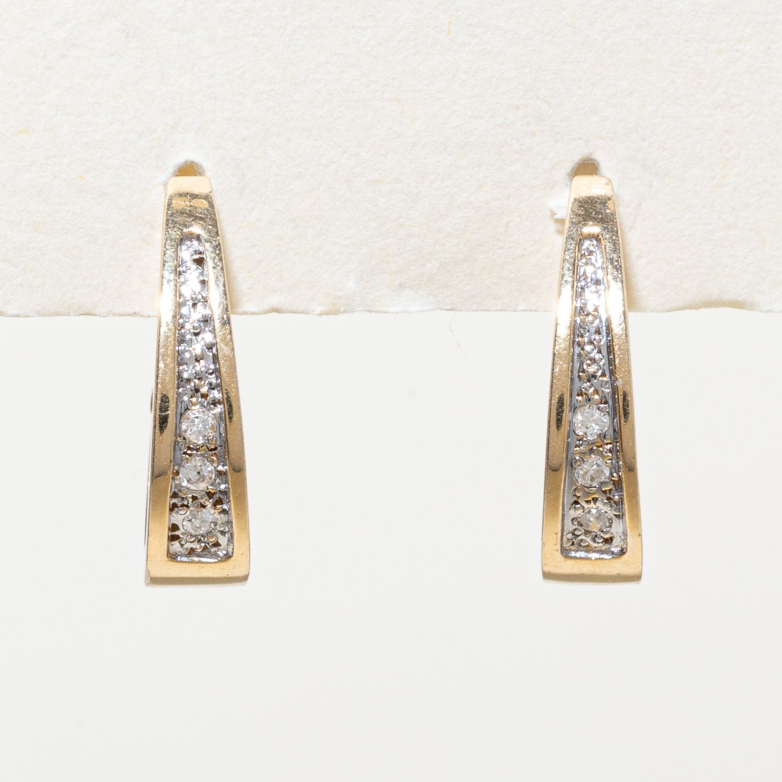 14K Gold Diamond Hoop Earrings for Women | 0.07 Carat Total Weight (ctw) | Elegant Everyday Jewelry & Perfect Gift for Birthday, Anniversary or Valentine's Day