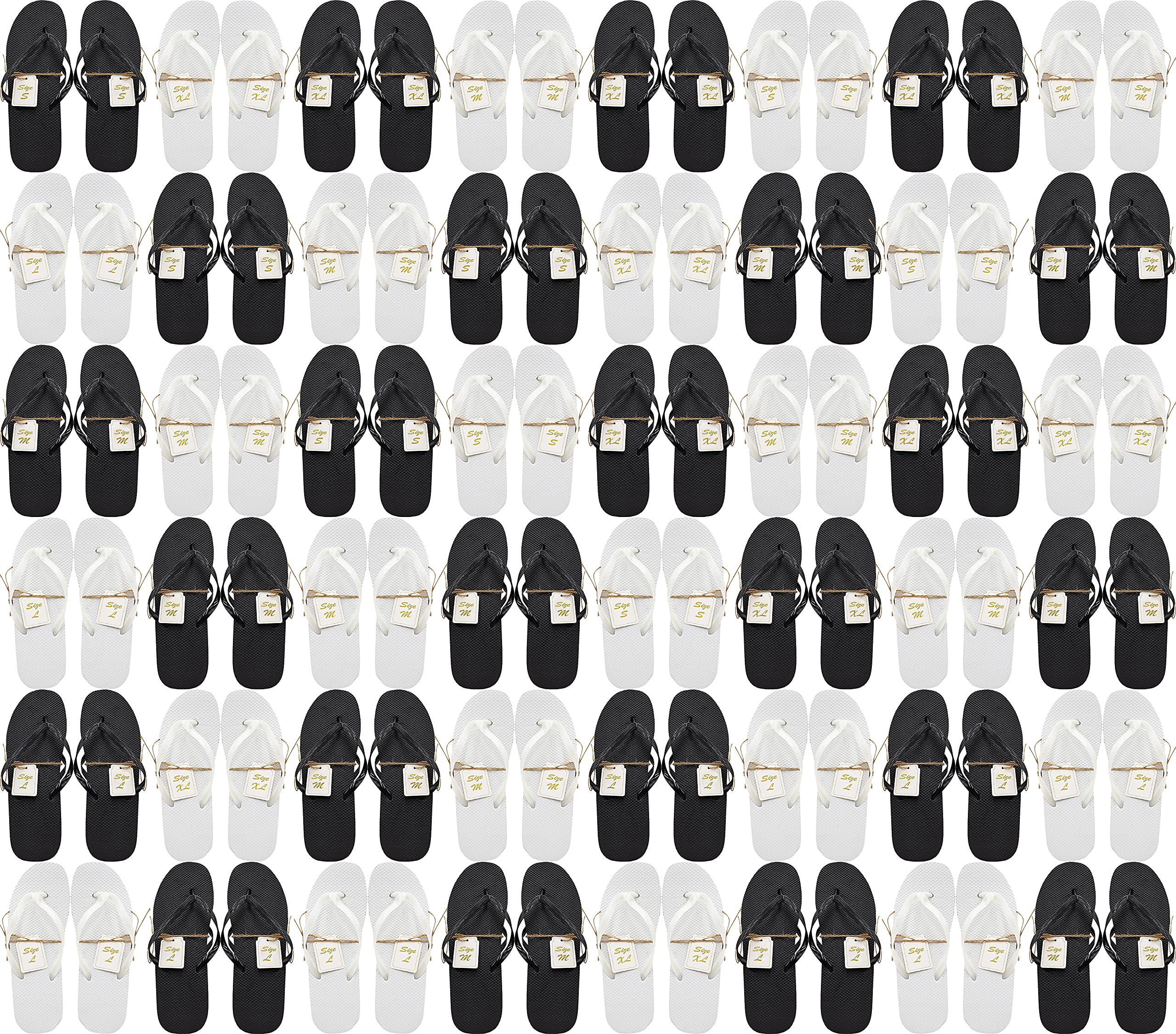 48 Pairs Bulk Flip Flops for Wedding Guests | Comfortable Wholesale Slippers for Wedding Receptions & Bridal Showers | Individually Twine-Wrapped in Multiple Colors | Perfect for Beach Weddings, Pool Parties & Spa Events
