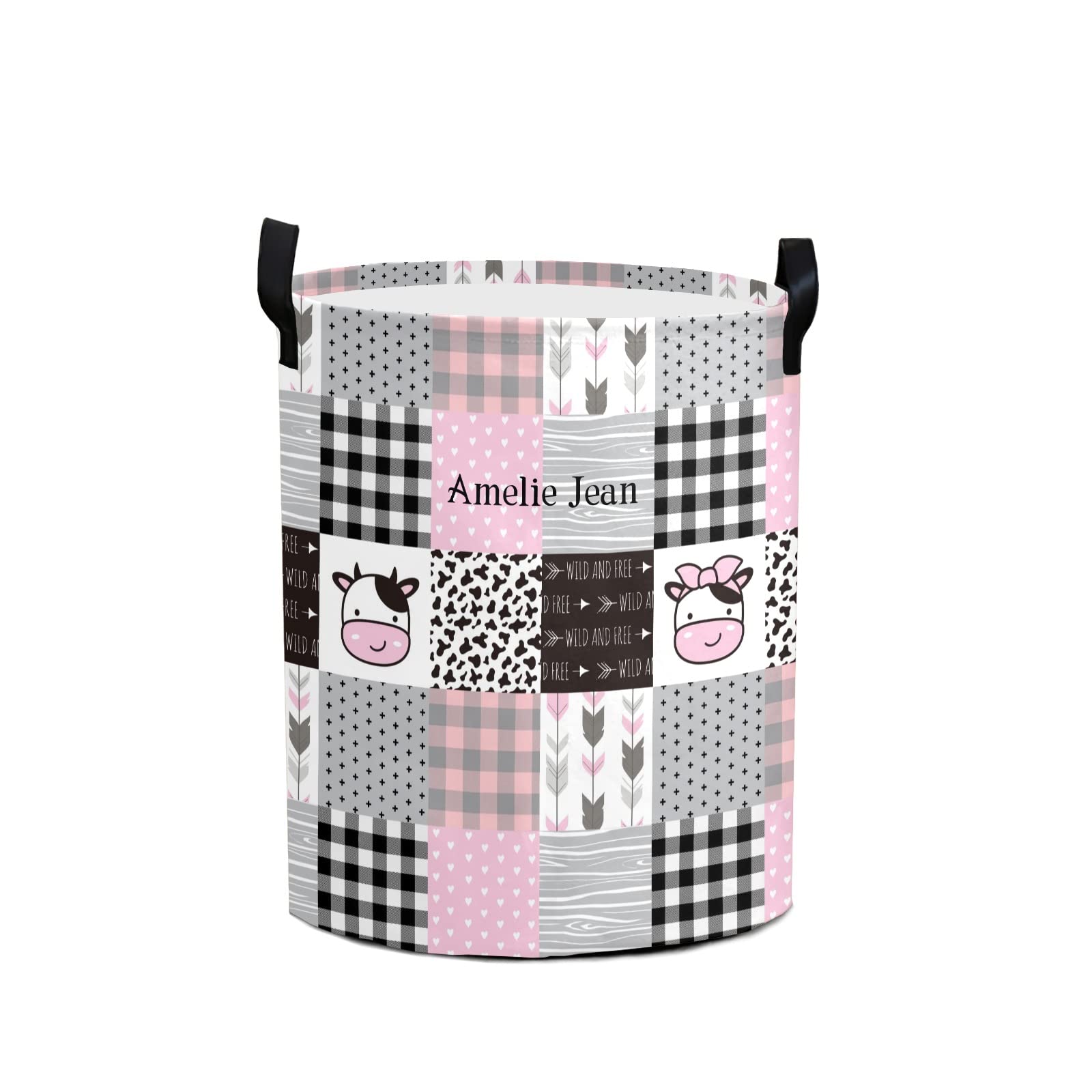 Cute Cows Patchwork Storage Bin - Waterproof Oxford Fabric Laundry Hamper, Toy Organizer & Gift Basket for Bedroom, Nursery & Home Organization | Perfect for Baby Clothes, Toys & Household Storage