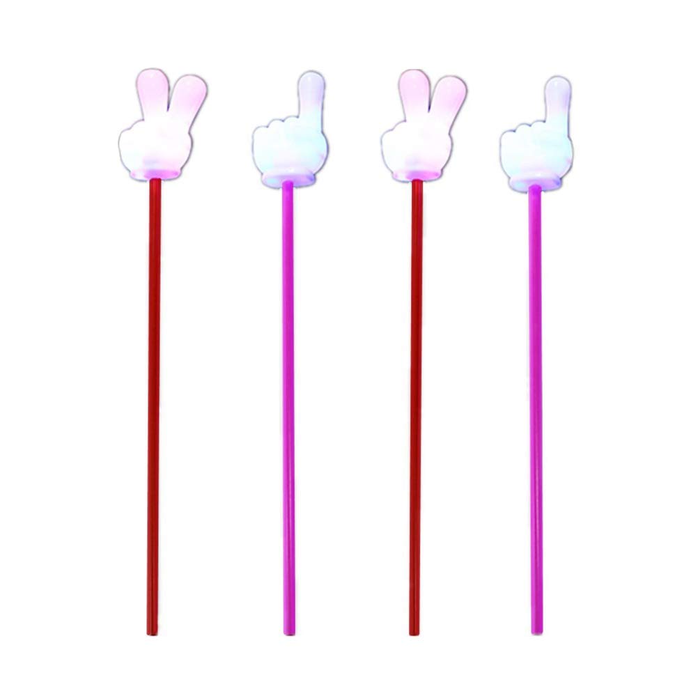 TOYANDONA 4 Pack Light Up Hand Pointers - Glow in the Dark Teacher Supplies & Kids Party Favors, Fun Classroom Learning Tools & Nighttime Party Glow Sticks (Random Colors) - Perfect for Classroom Activities, Birthday Parties & Halloween Events