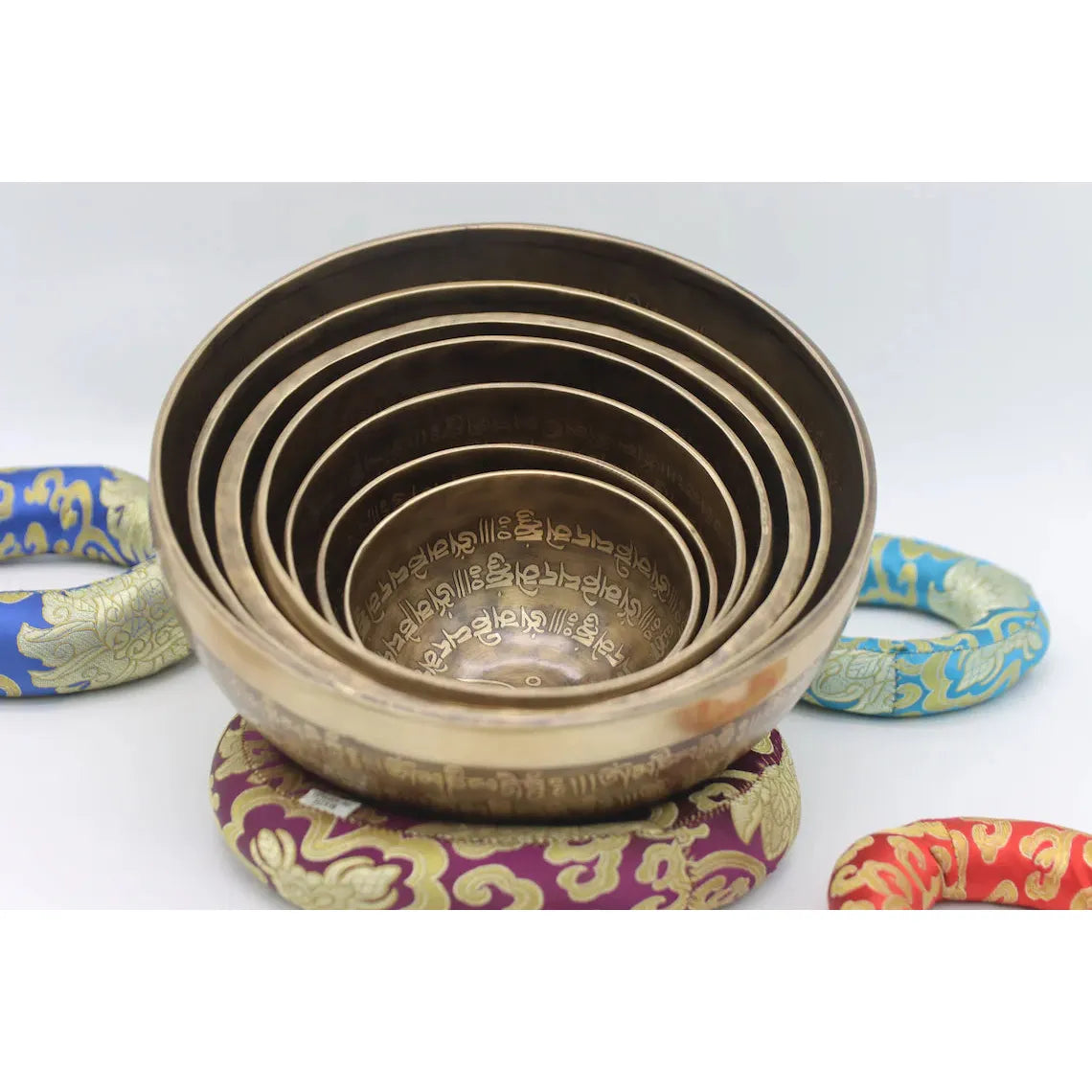 7-Piece Full Mantra Chakra Singing Bowl Set - Meditation, Yoga & Sound Healing Therapy for Relaxation & Stress Relief