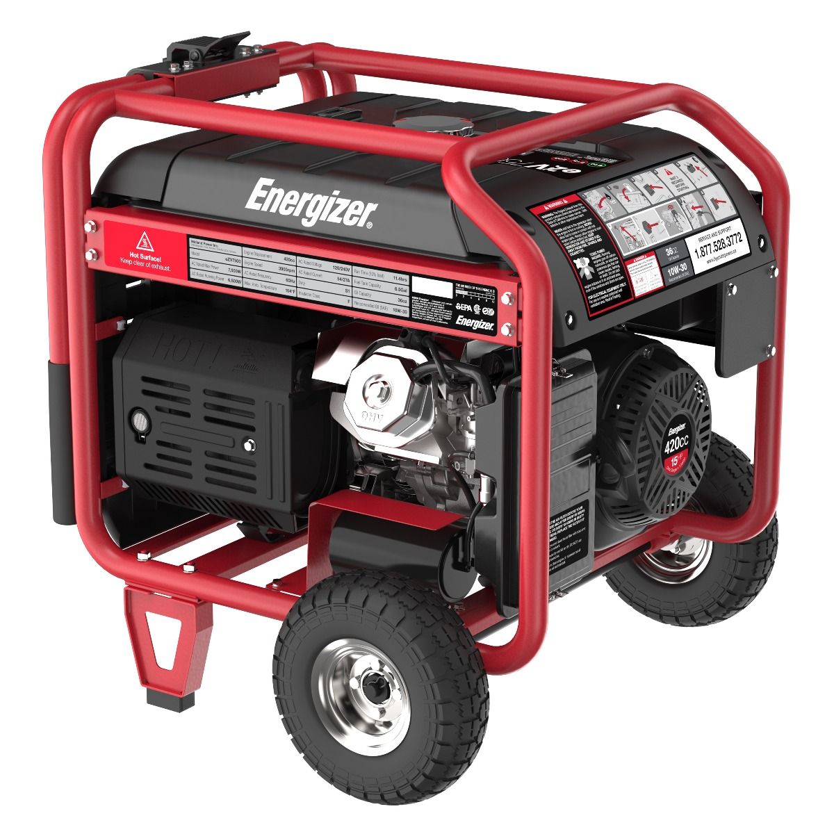 Energizer eZV7500 6500W/7500W EFI 50 Amp Inverter Generator with Electric Start - Quiet Portable Power for Camping, RV & Emergency Backup