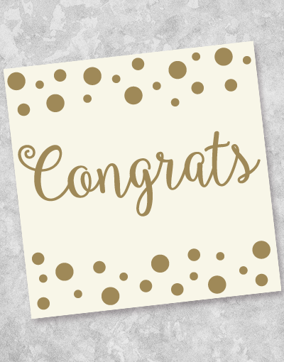 Golden Congratulations Beverage Napkins - 40 Count Party Napkins for Weddings, Baby Showers & Celebrations - Elegant Cocktail Napkins for Drinks & Appetizers