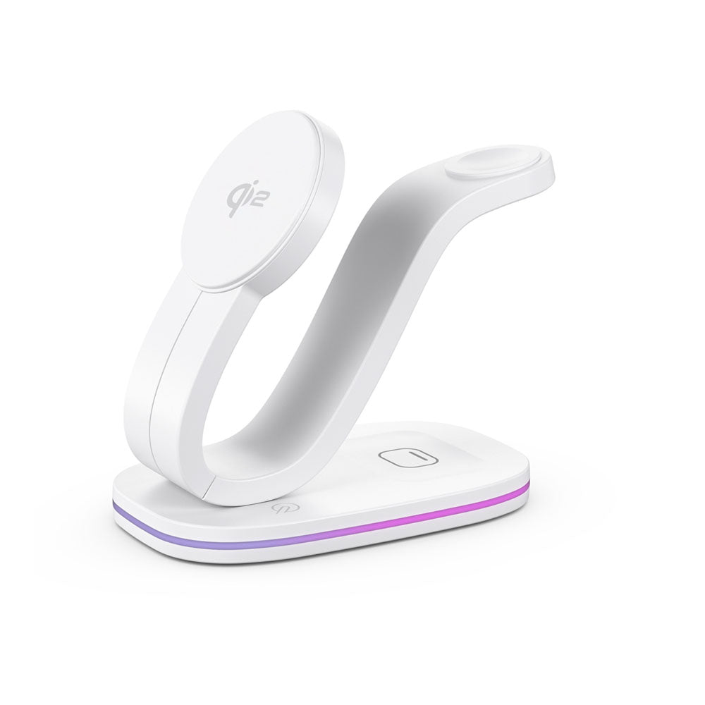iFlow Trio 3-in-1 MagSafe Wireless Charger Stand for iPhone 15/14/13, Apple Watch & AirPods - Fast Charging Station for Home, Office & Nightstand