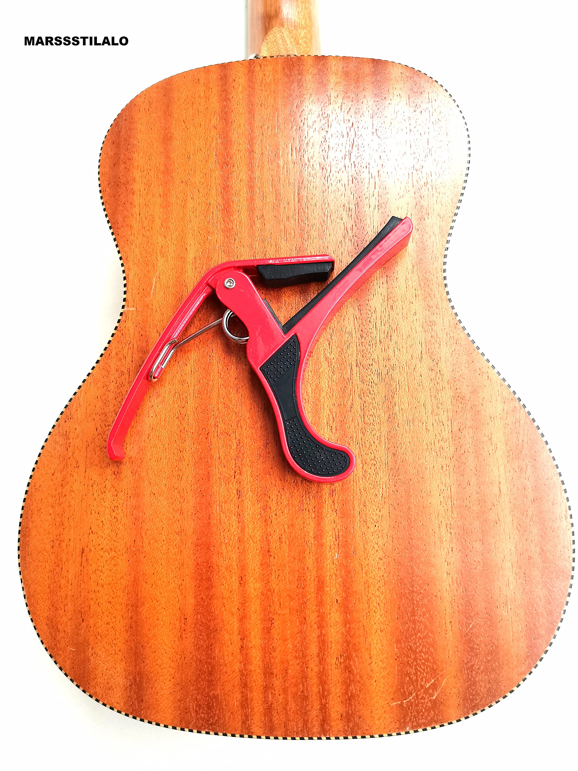 Professional Metal Capo for Acoustic & Electric Guitars & Bass - Red | Durable Guitar Accessory for Musicians & Performers | Perfect for Live Shows, Studio Recording & Practice Sessions